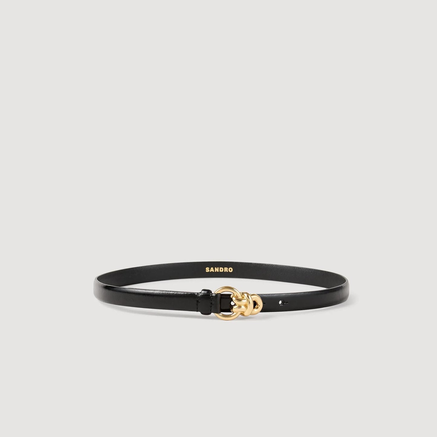 Strapontin Slim Leather Belt Black
