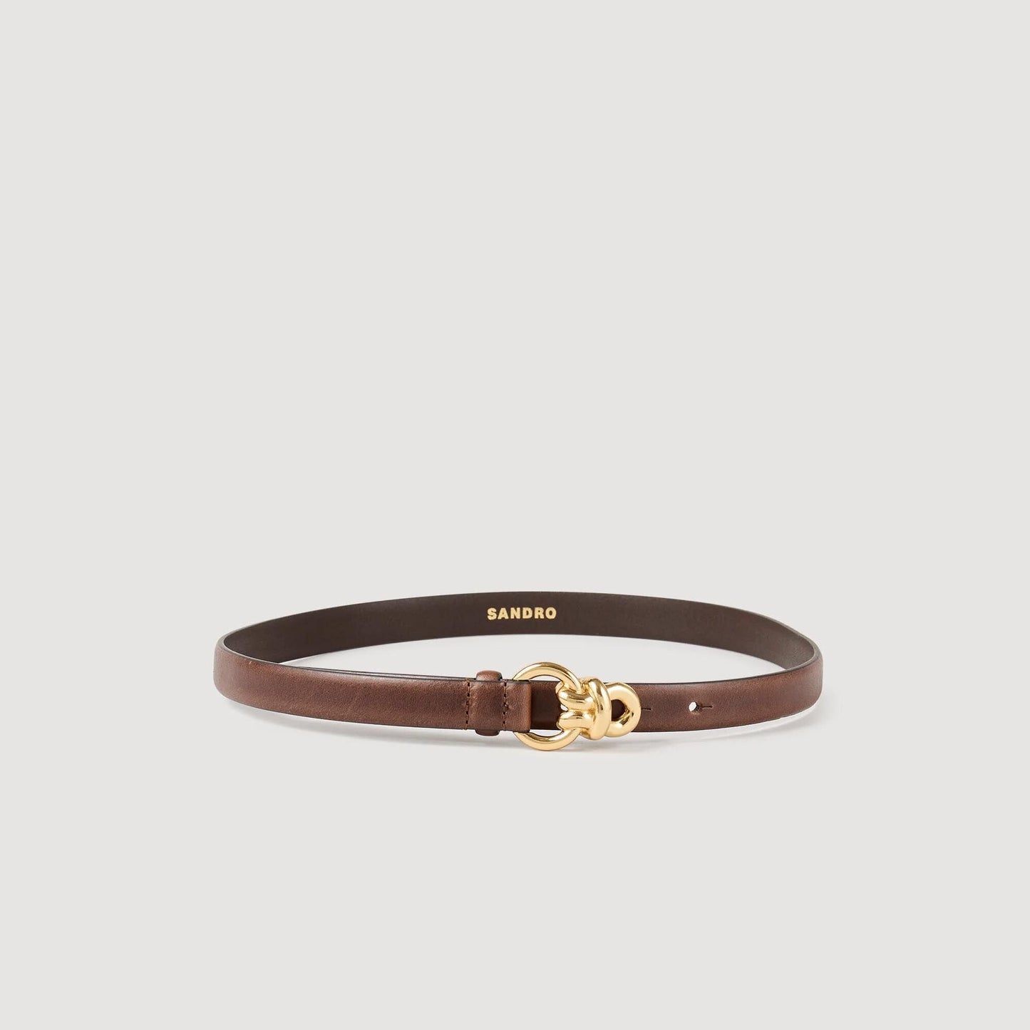 Strapontin Slim Leather Belt Black