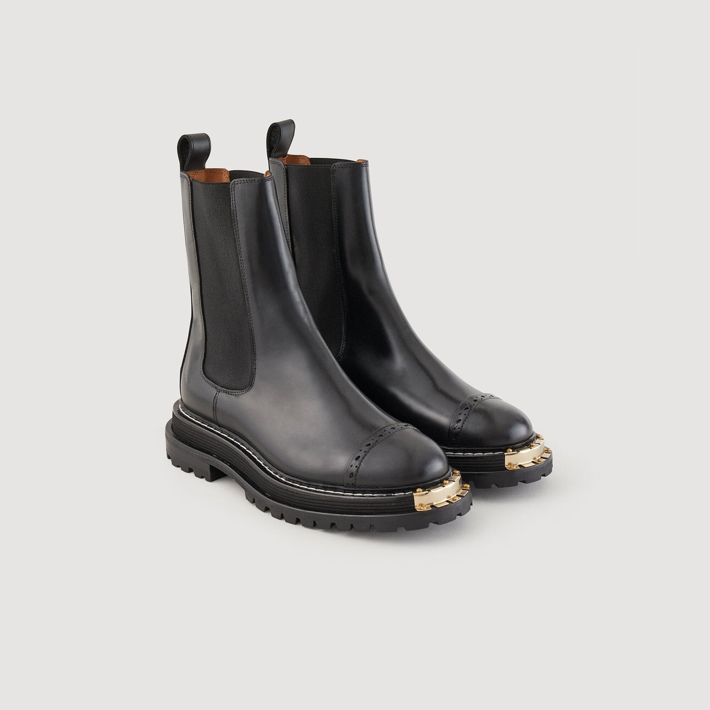 Ankle Boots With Notched Sole Black