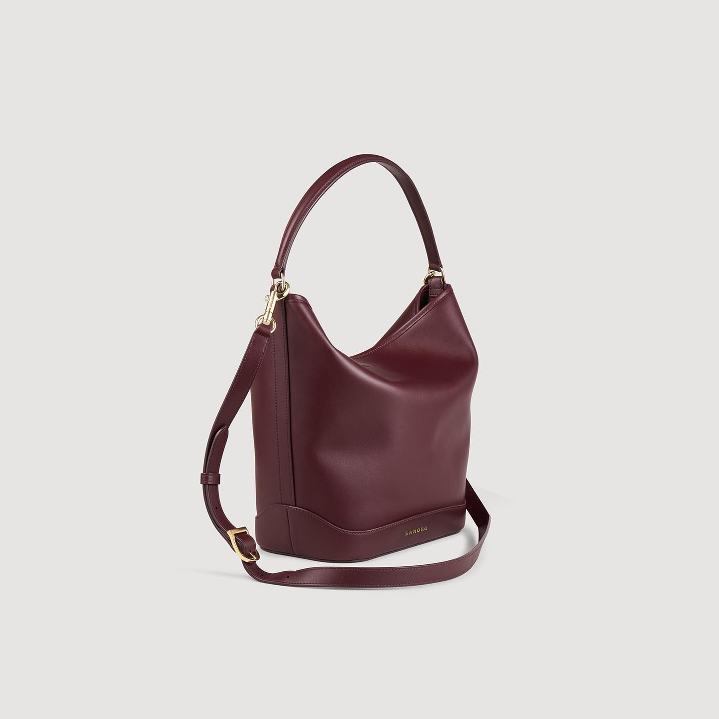 Leather Bucket Bag Tangoso Bordeaux
