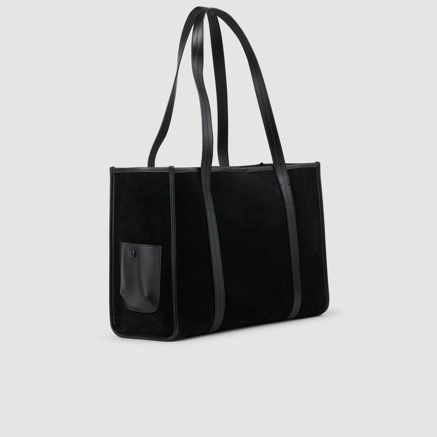 Medium 150 Soft Suede Shopping Bag Black