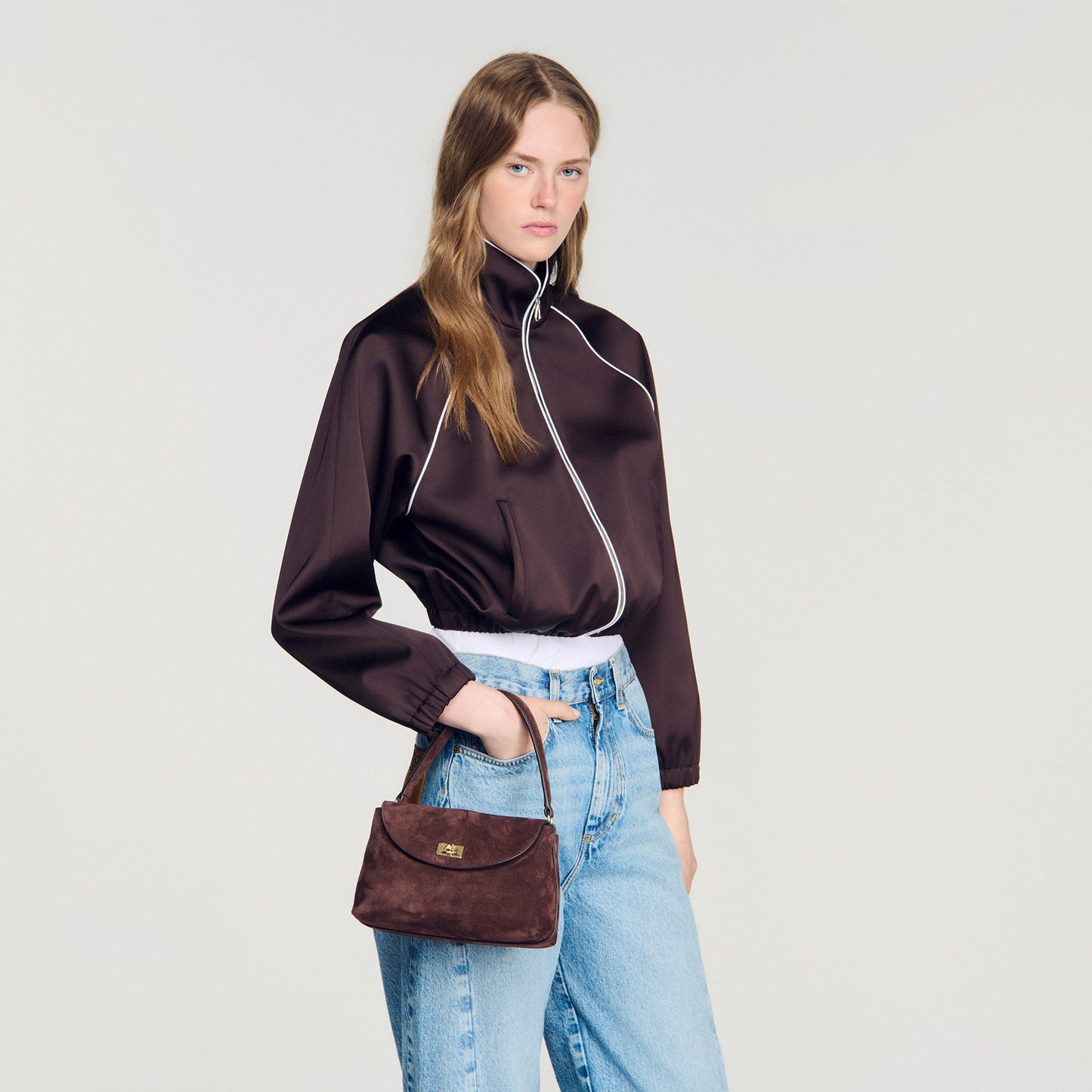 Le Mini Grand Bazaar Structured Leather Bag Brown
