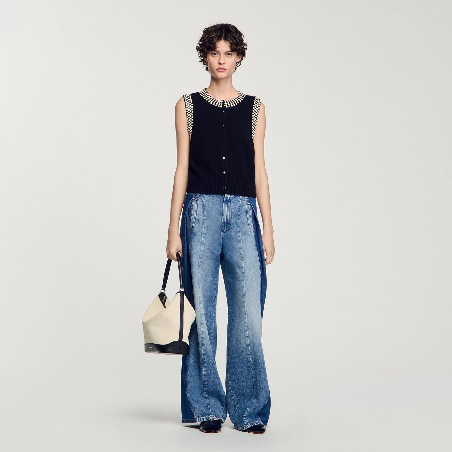 Studded Waistcoat Black