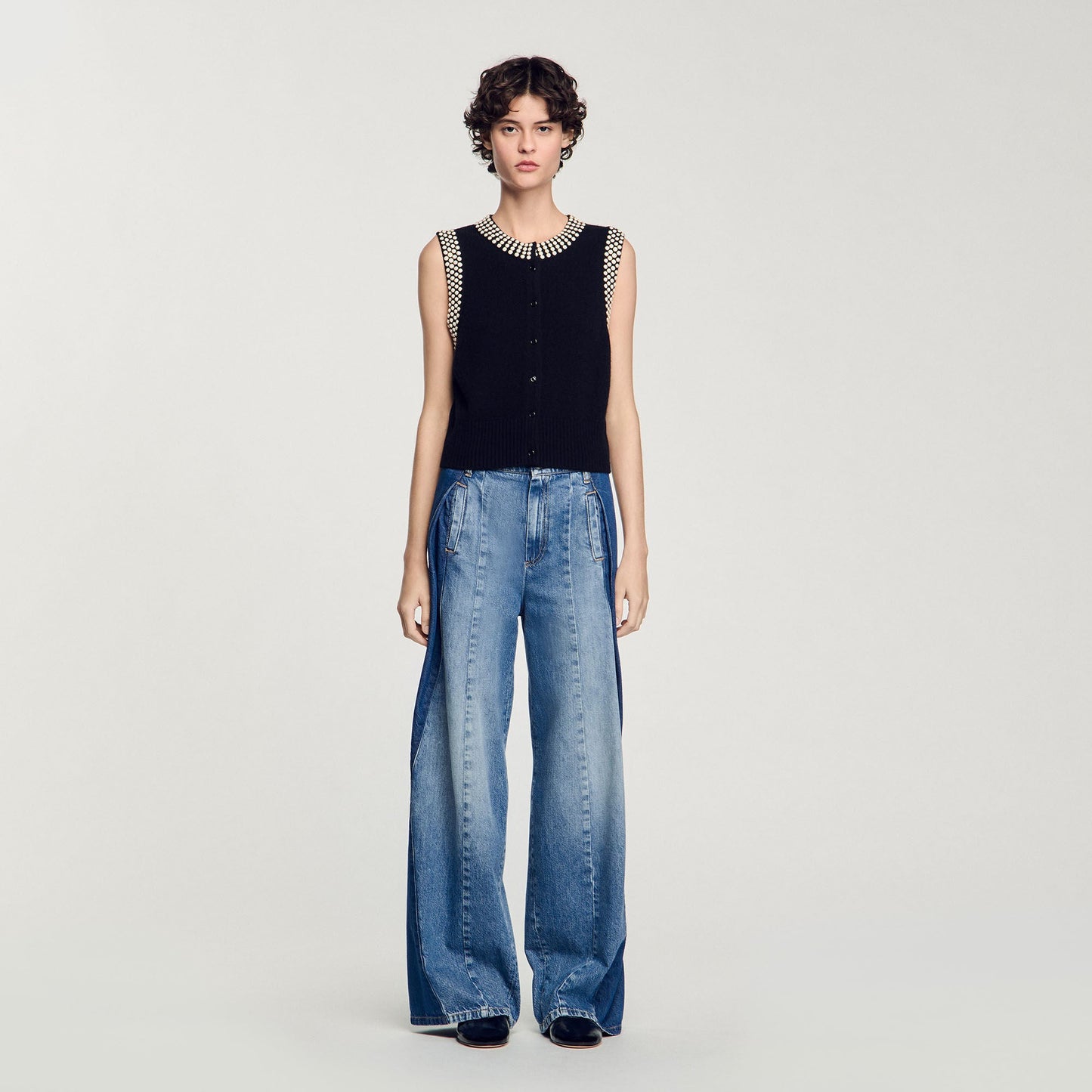 Studded Waistcoat Black