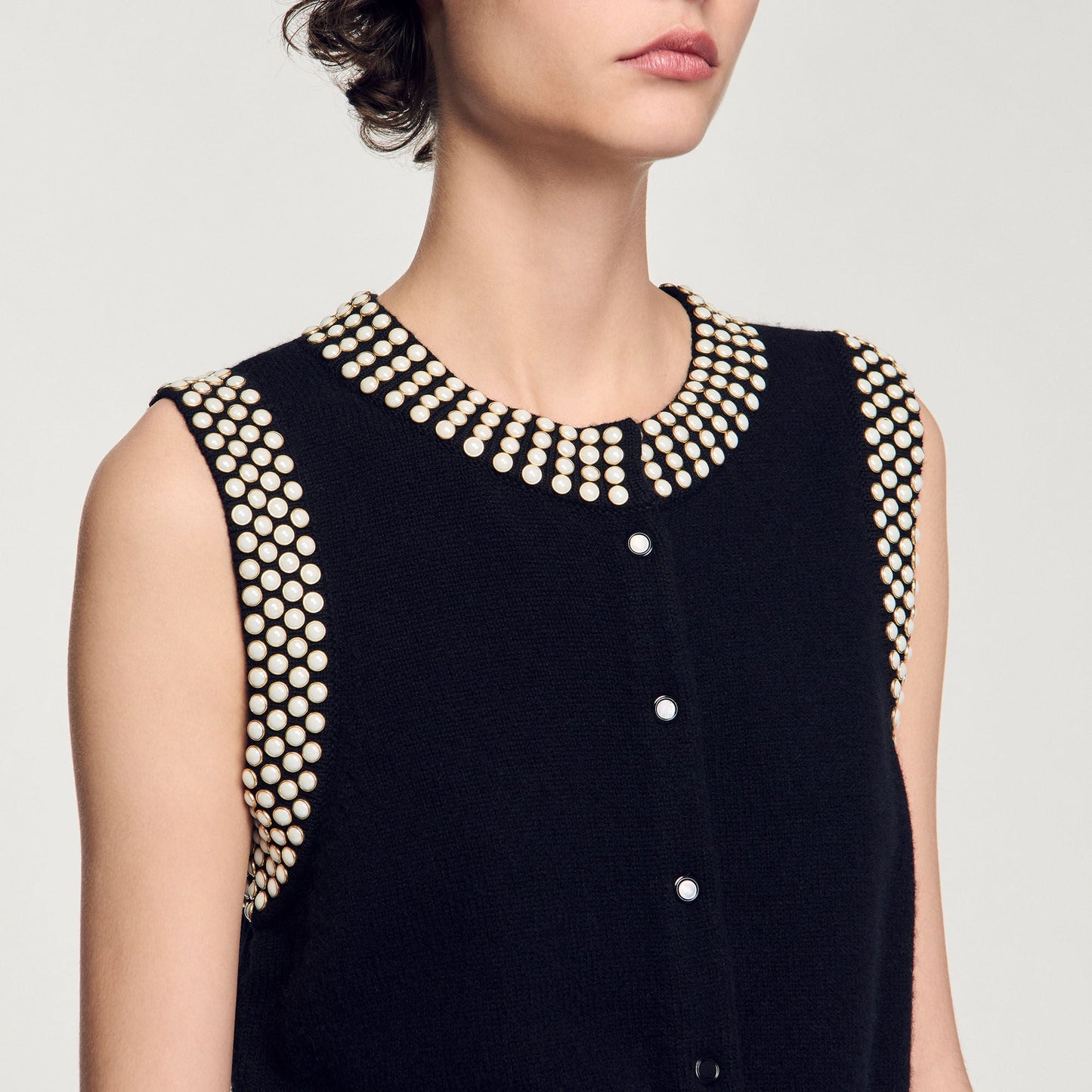 Studded Waistcoat Black