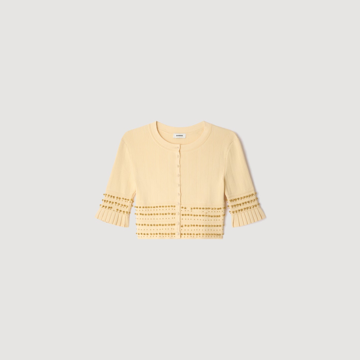 Oria Cropped cardigan with tassels Vanilla