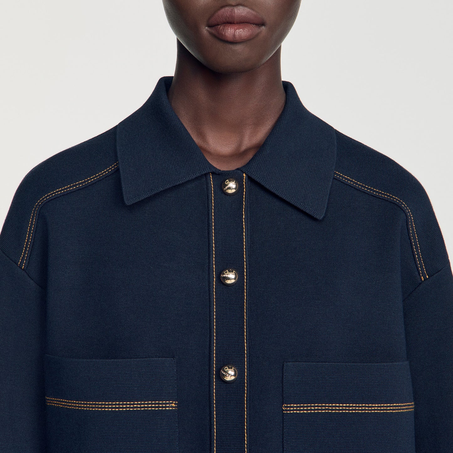 Christopher Jacket-effect cardigan Navy Blue