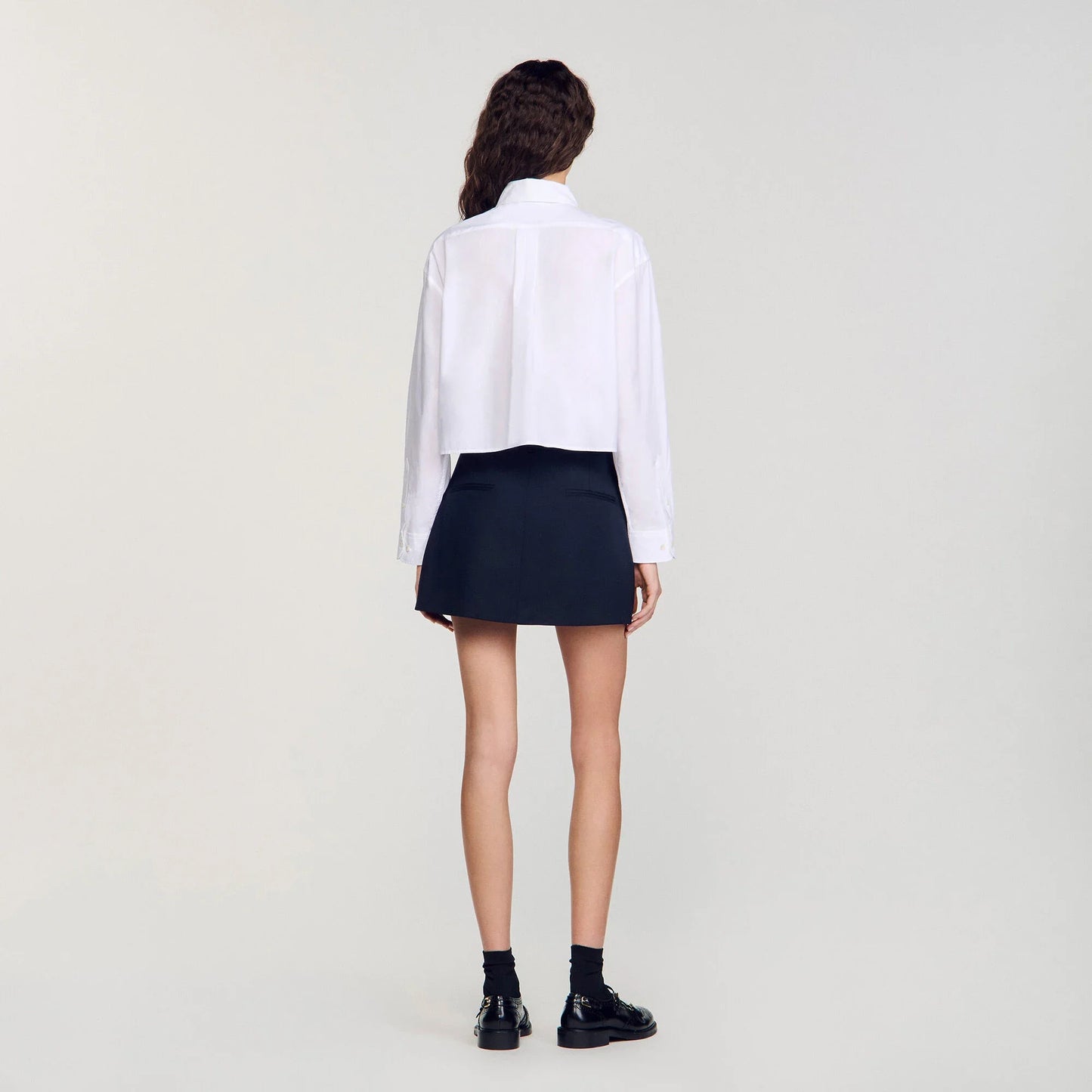 Cropped Poplin Shirt white