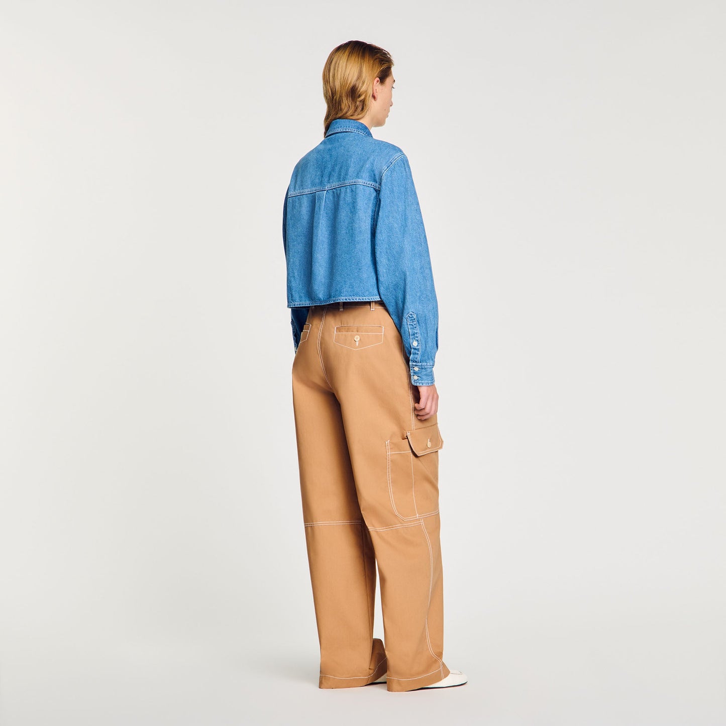 Denim Cropped Shirt Blue Jean