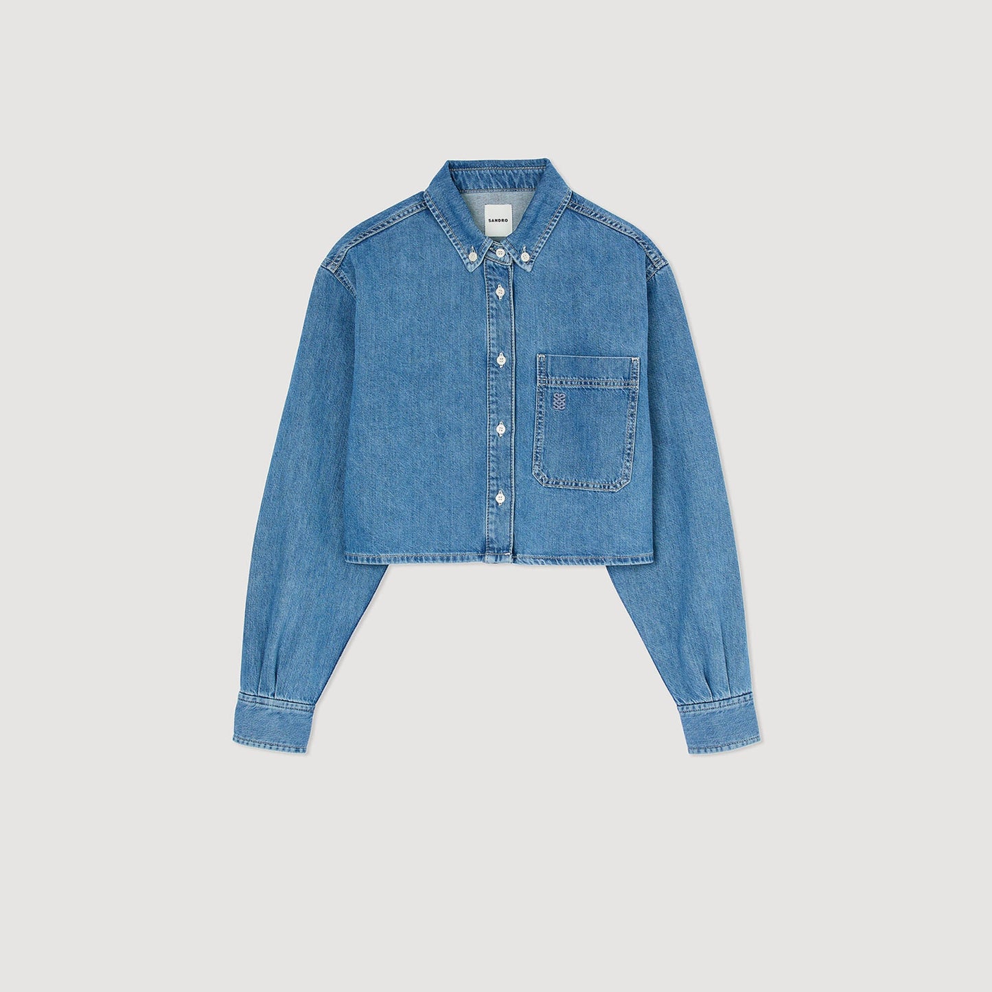 Denim Cropped Shirt Blue Jean