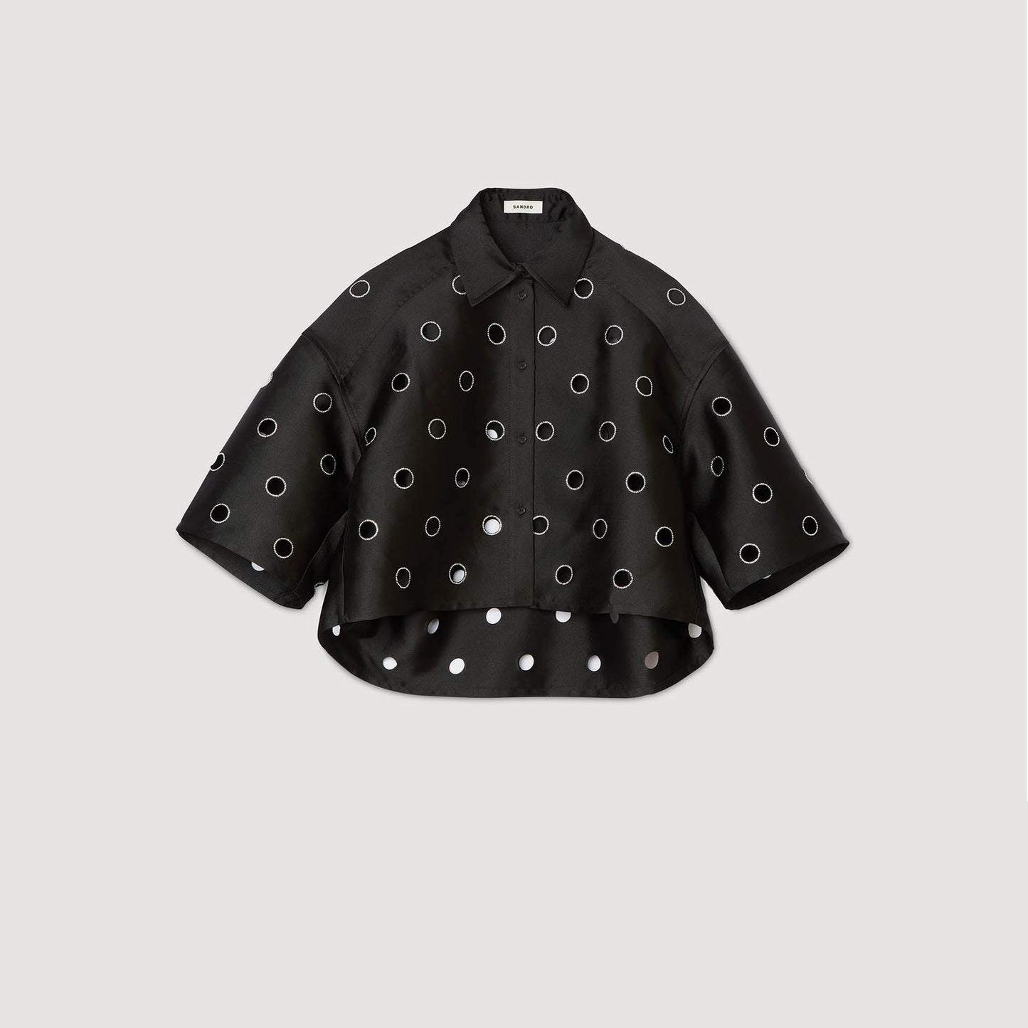 Jupiter Denim Shirt With Rhinestones Black