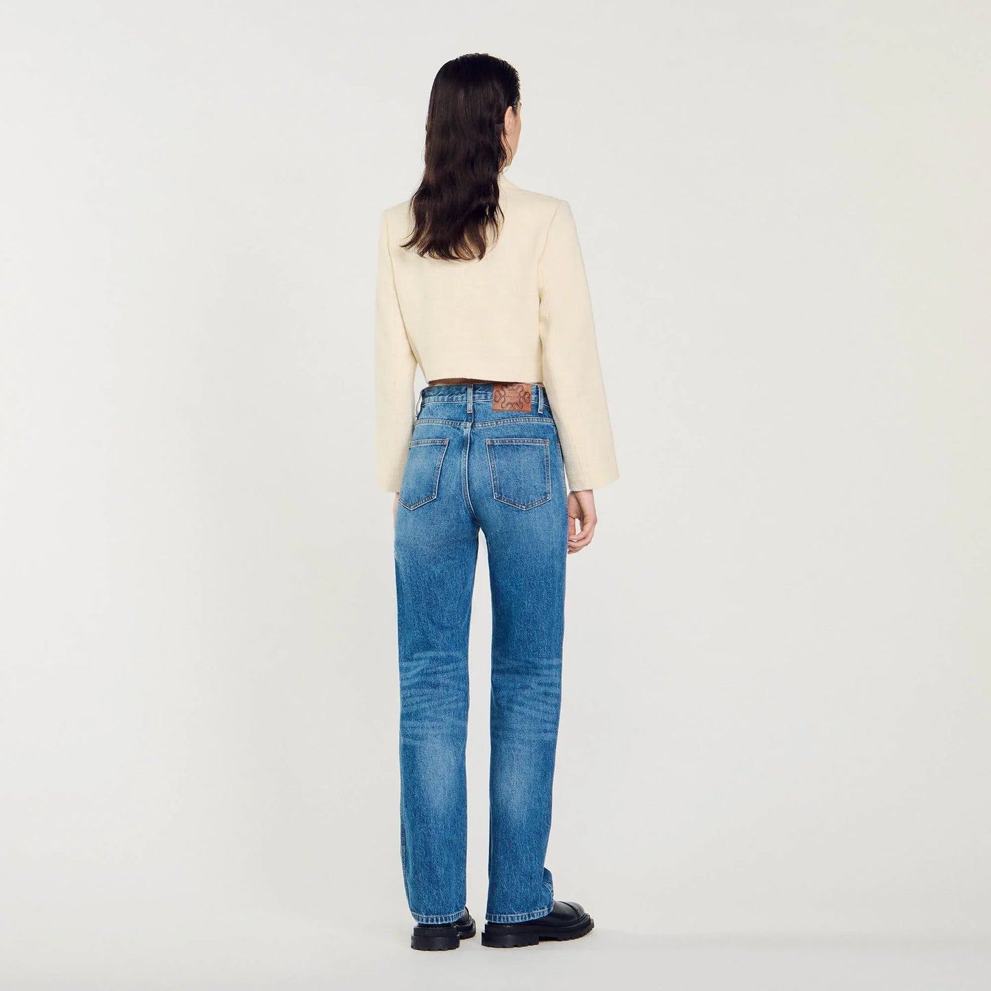 Flared Faded Jeans Blue Jeans