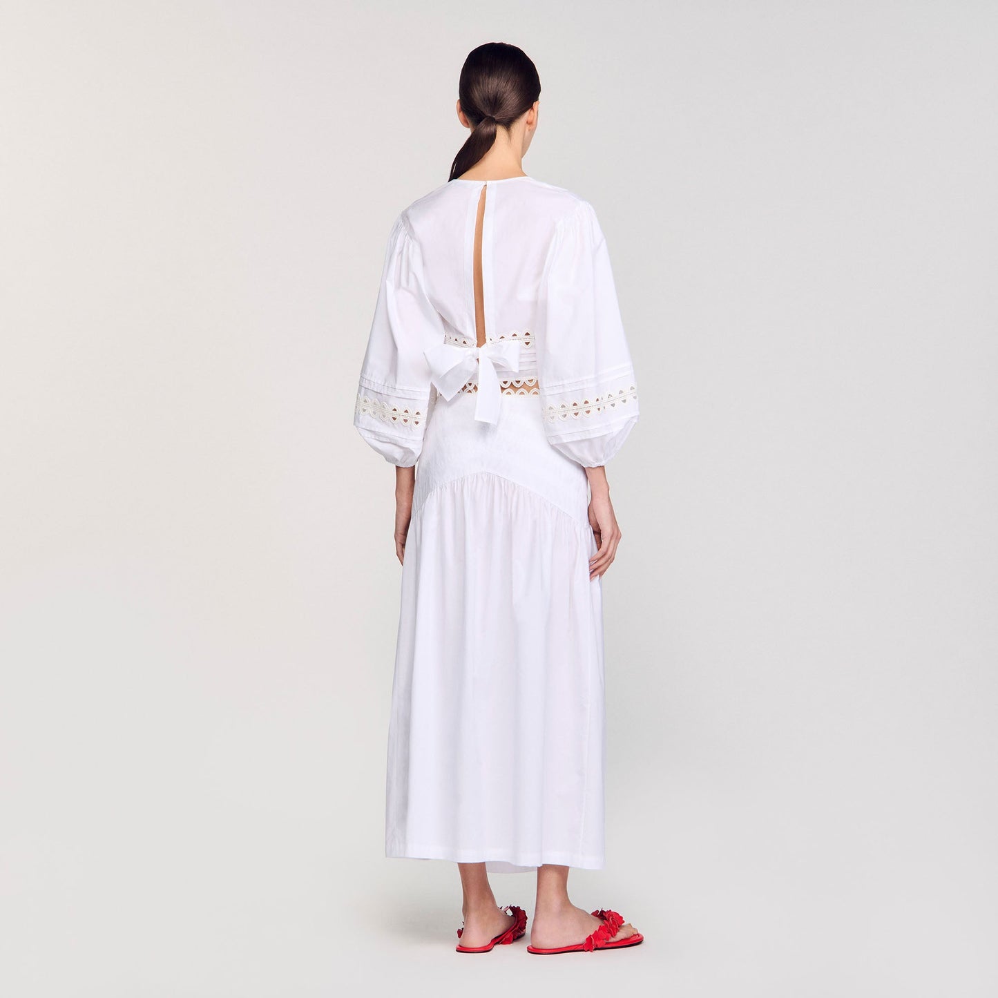 Lace Embroidery Skirt White