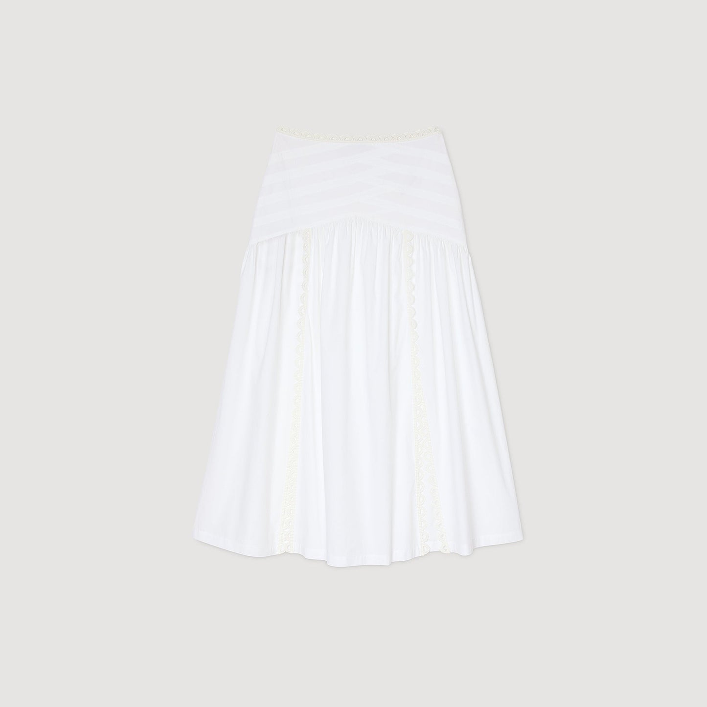 Chica Lace Embroidery Skirt White