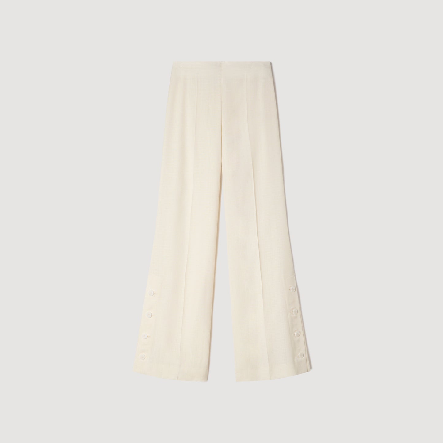 Tobias Buttoned-Slit Straight-Leg Trousers Ecru