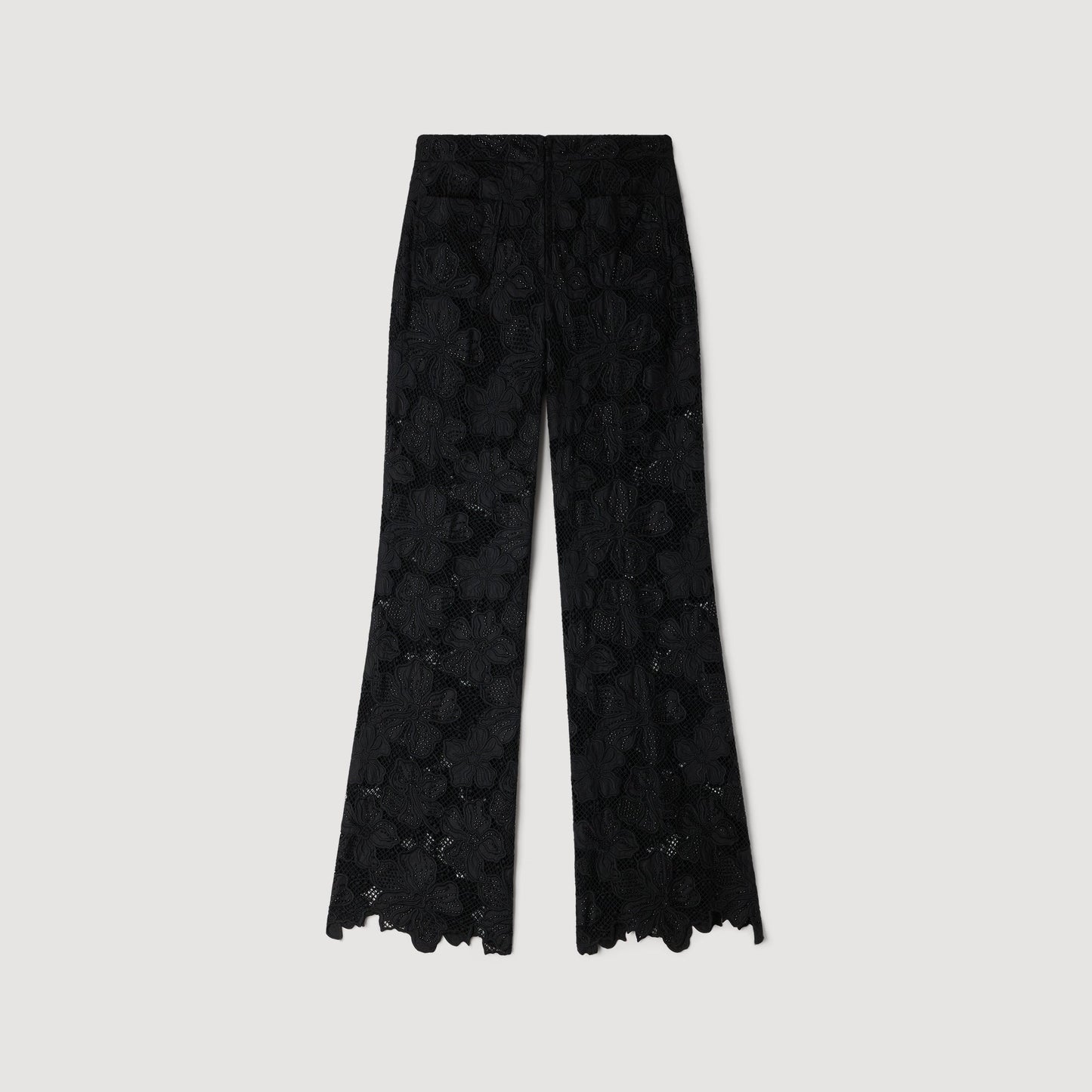 Amani Guipure Lace Trousers BLACK