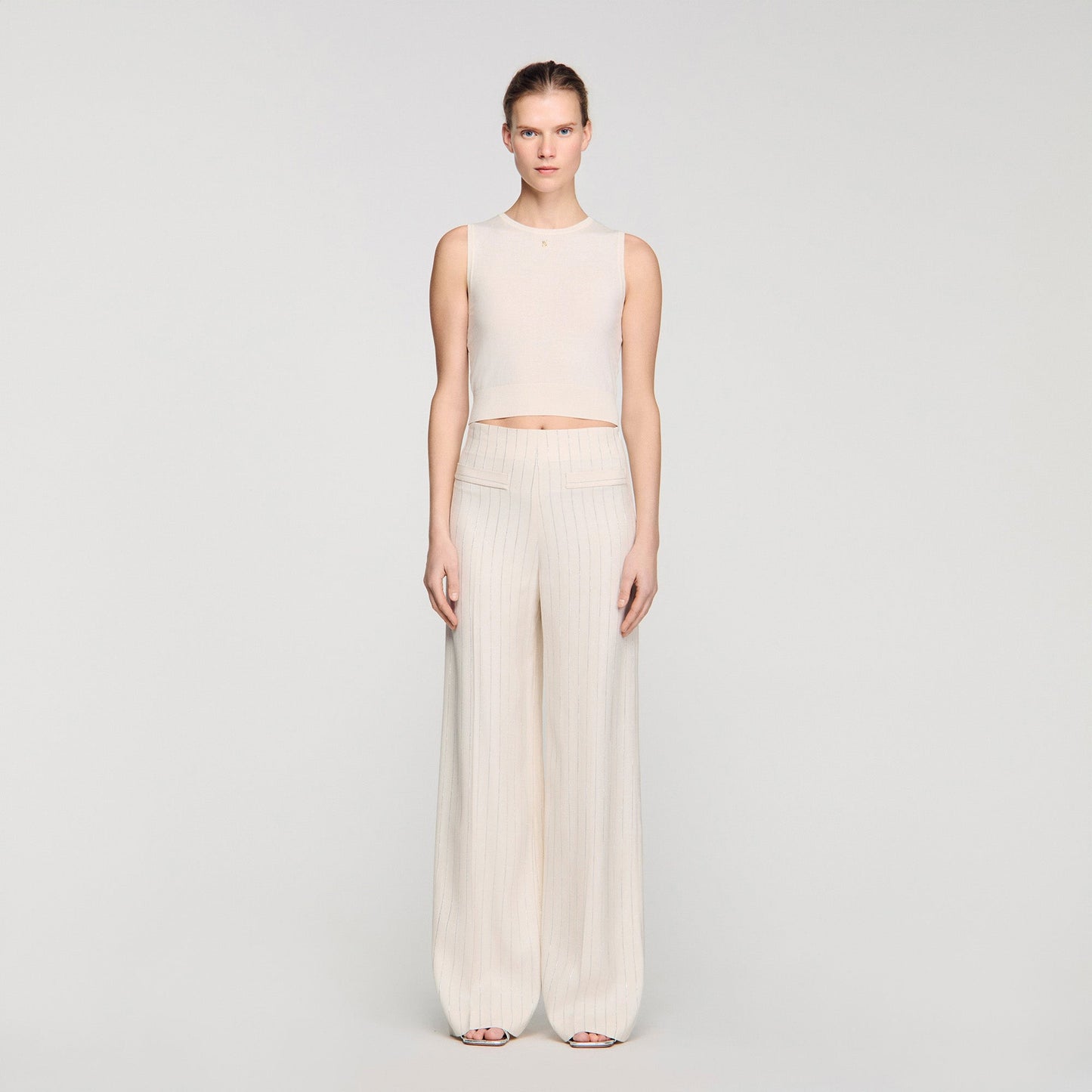 Serge Striped Trousers ECRU / SILVER