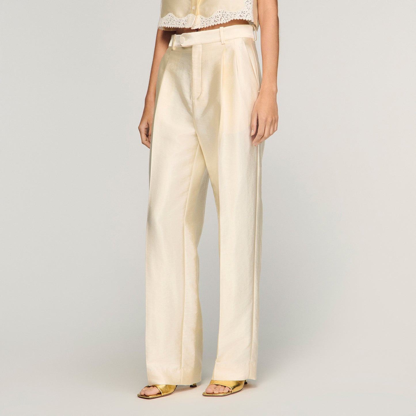 Myrel Satin Trousers Cream