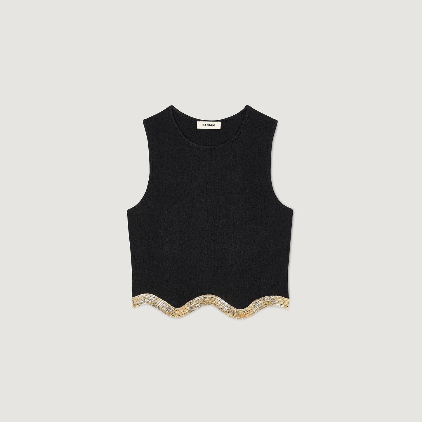 Tanger Cropped Jumper With Chain Detail Black Black