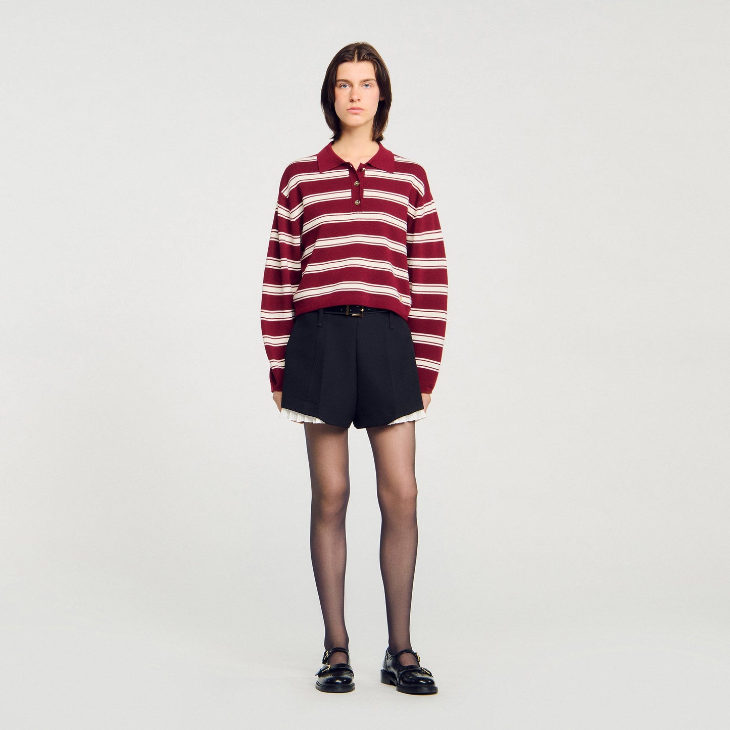 Stanislas Striped Polo Jumper Bordeaux