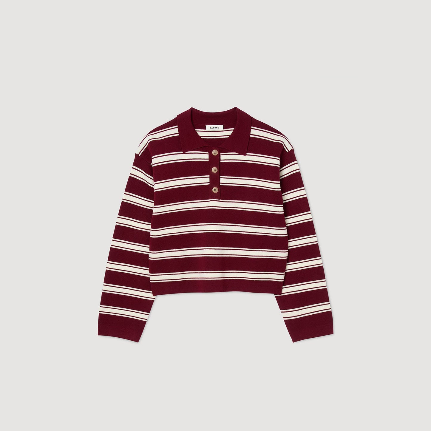Stanislas Striped Polo Jumper Bordeaux