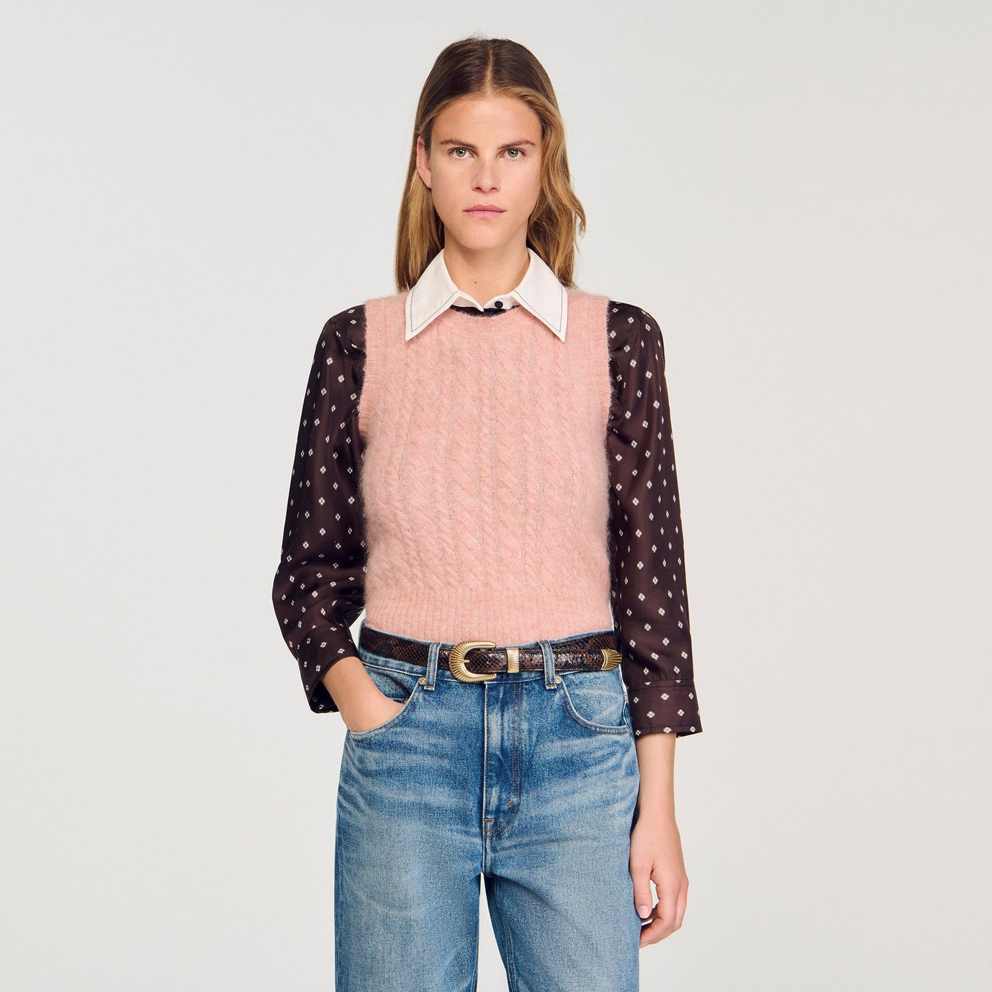 Amour Twisted Sleeveless Jumper Poudre Pink