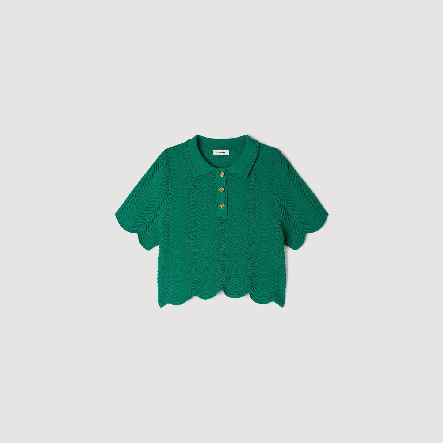 Campea Cropped Decorative Knit Jumper EMEURAUDE GREEN