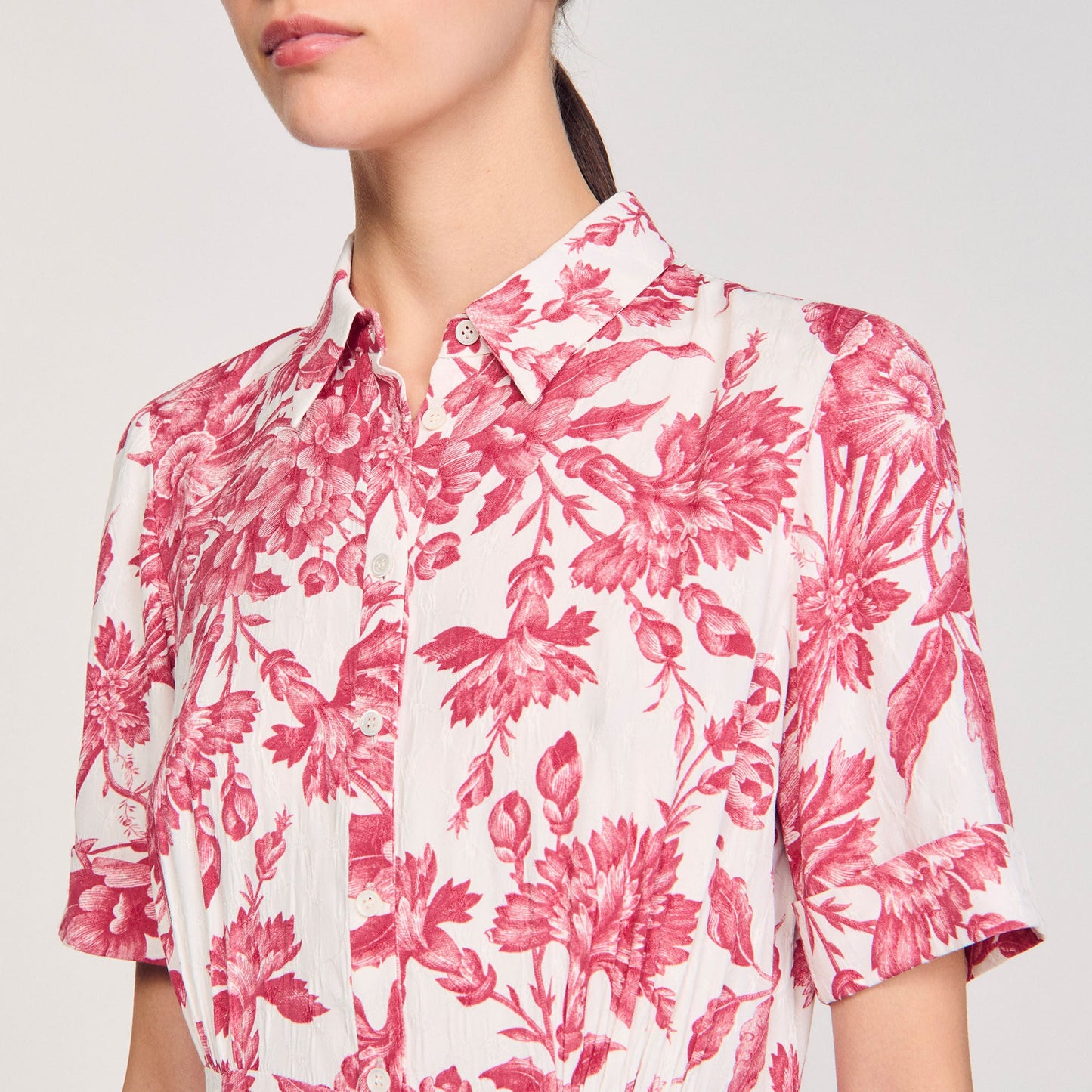 Josephina Floral Patterned Maxi Dress White / Red