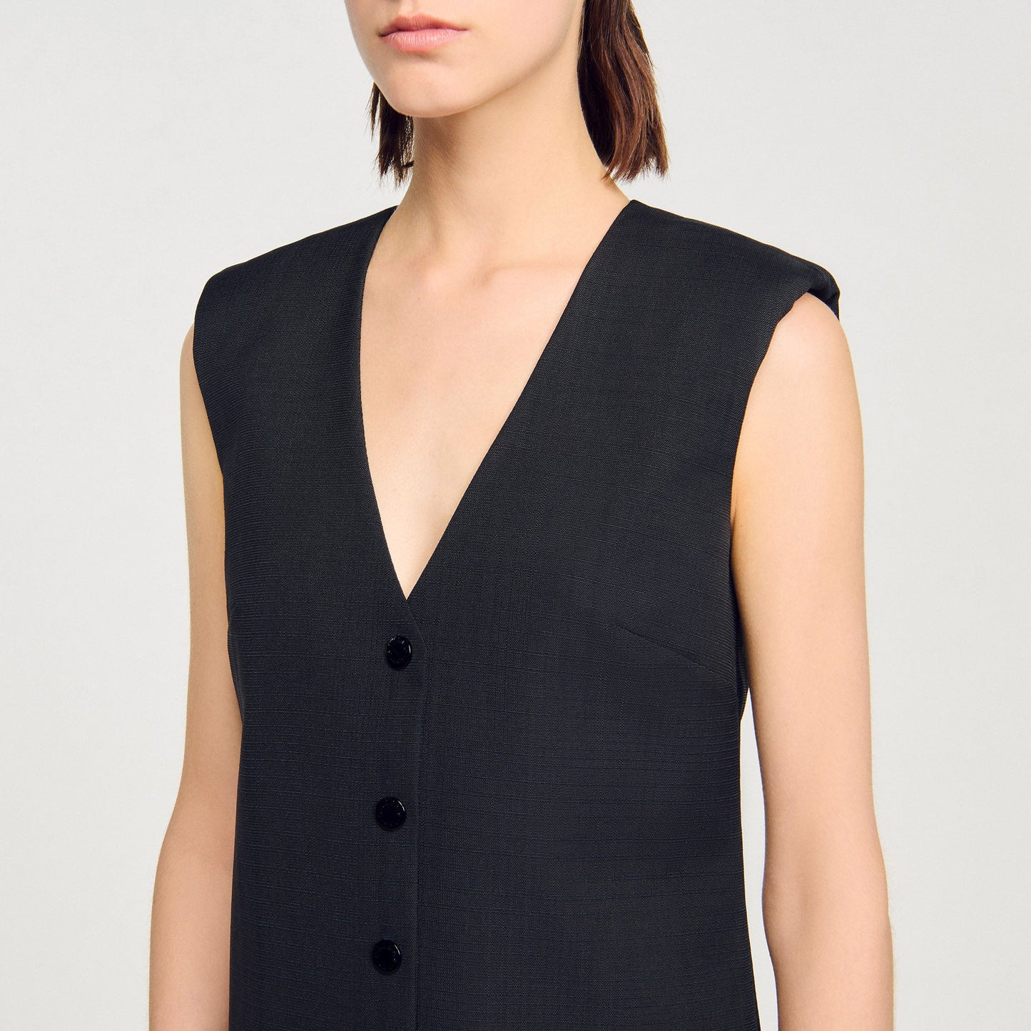 Aliette Short Tailored Dress With Ruffle Black