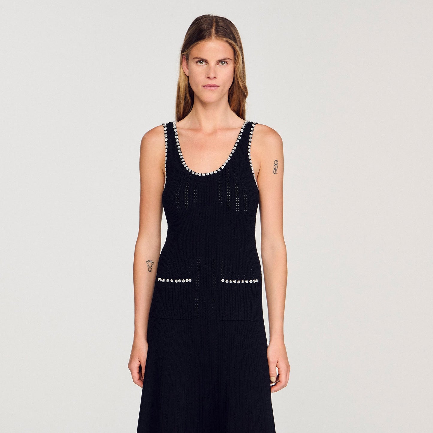 Manuella Beaded Dress Black