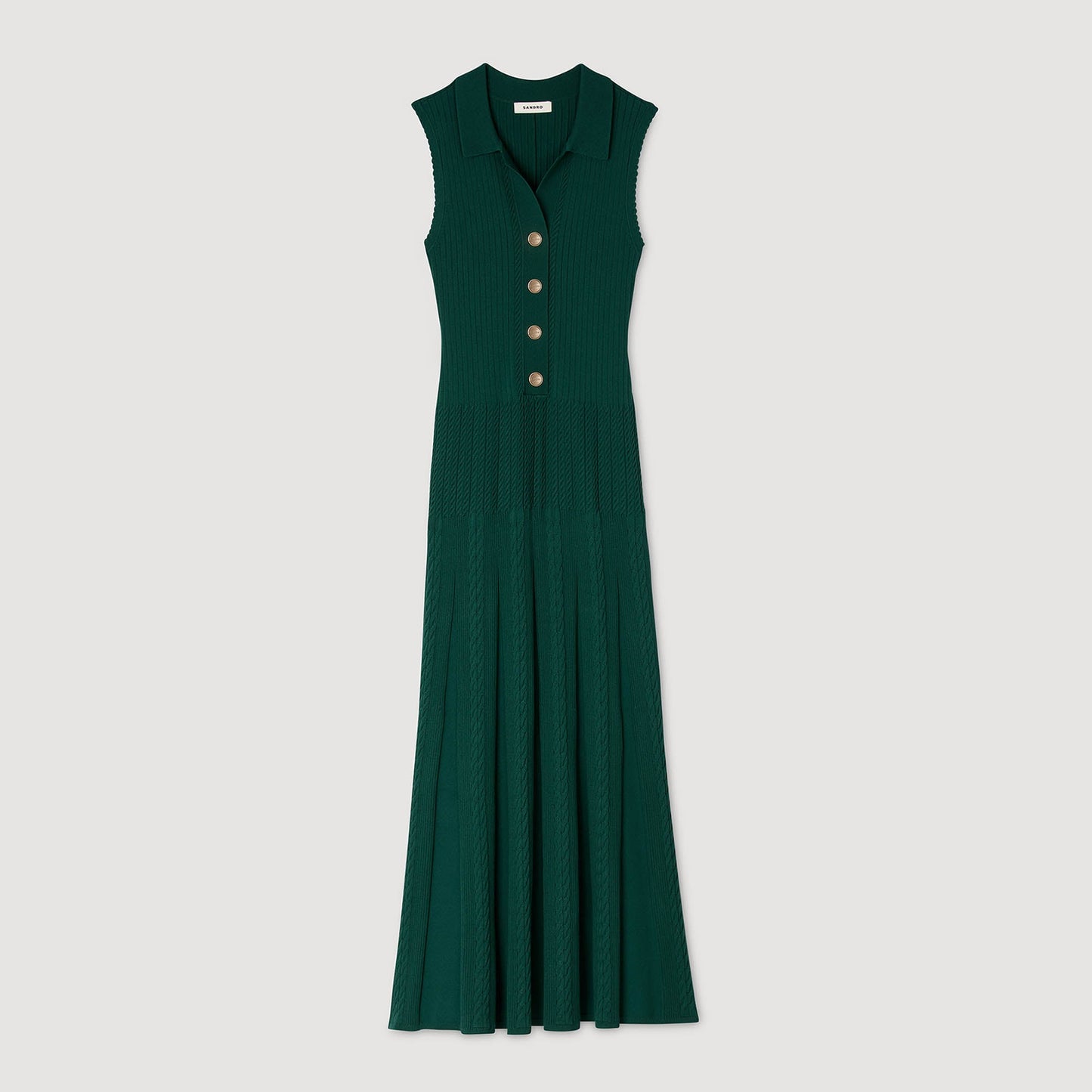 Gwenn Knit Dress With Polo Neck Dark Green