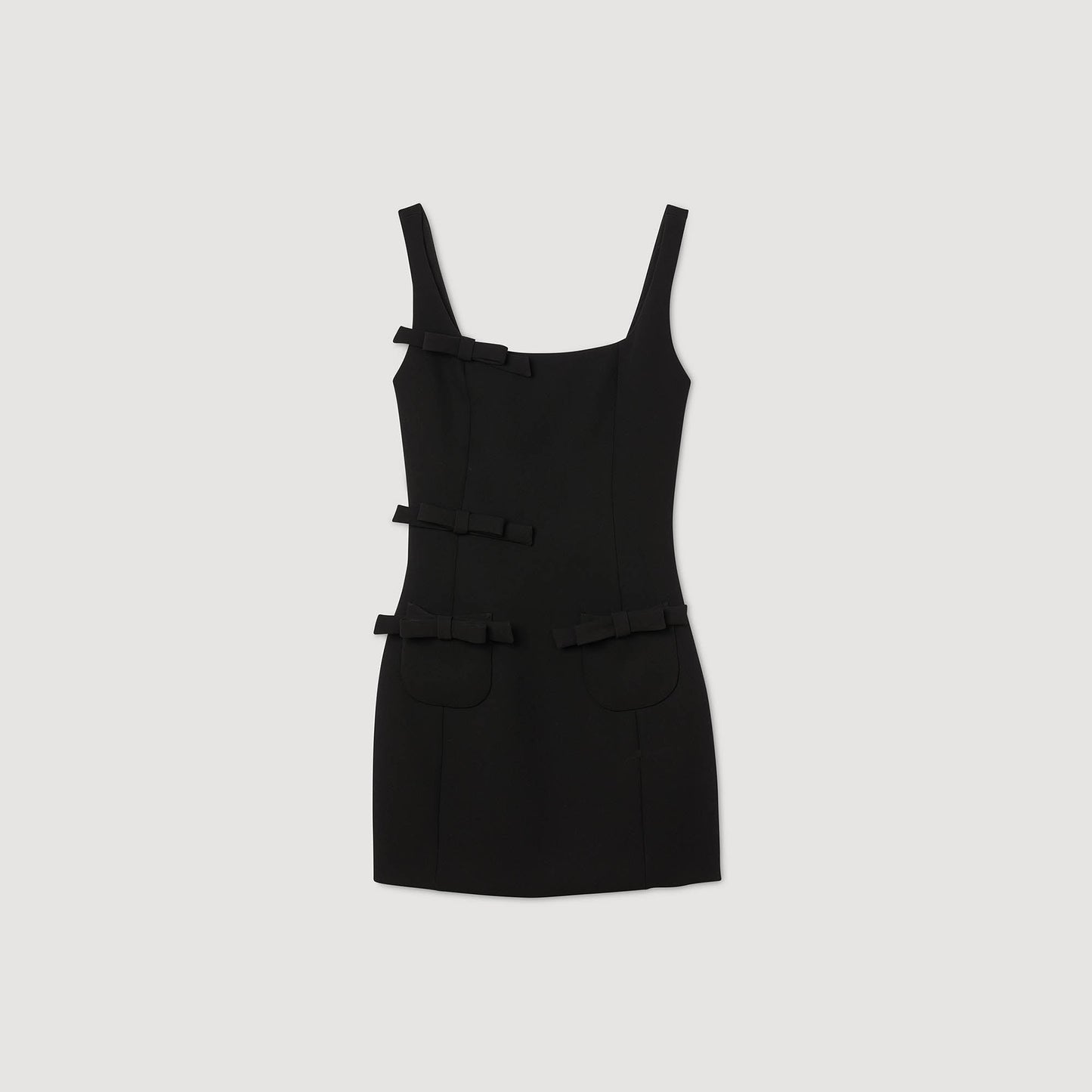 Alessia Short Dress With Bows Black