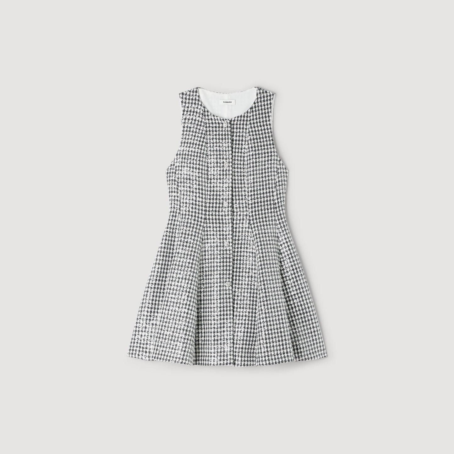 Flavie Tweed And Sequin Short Dress Black / White