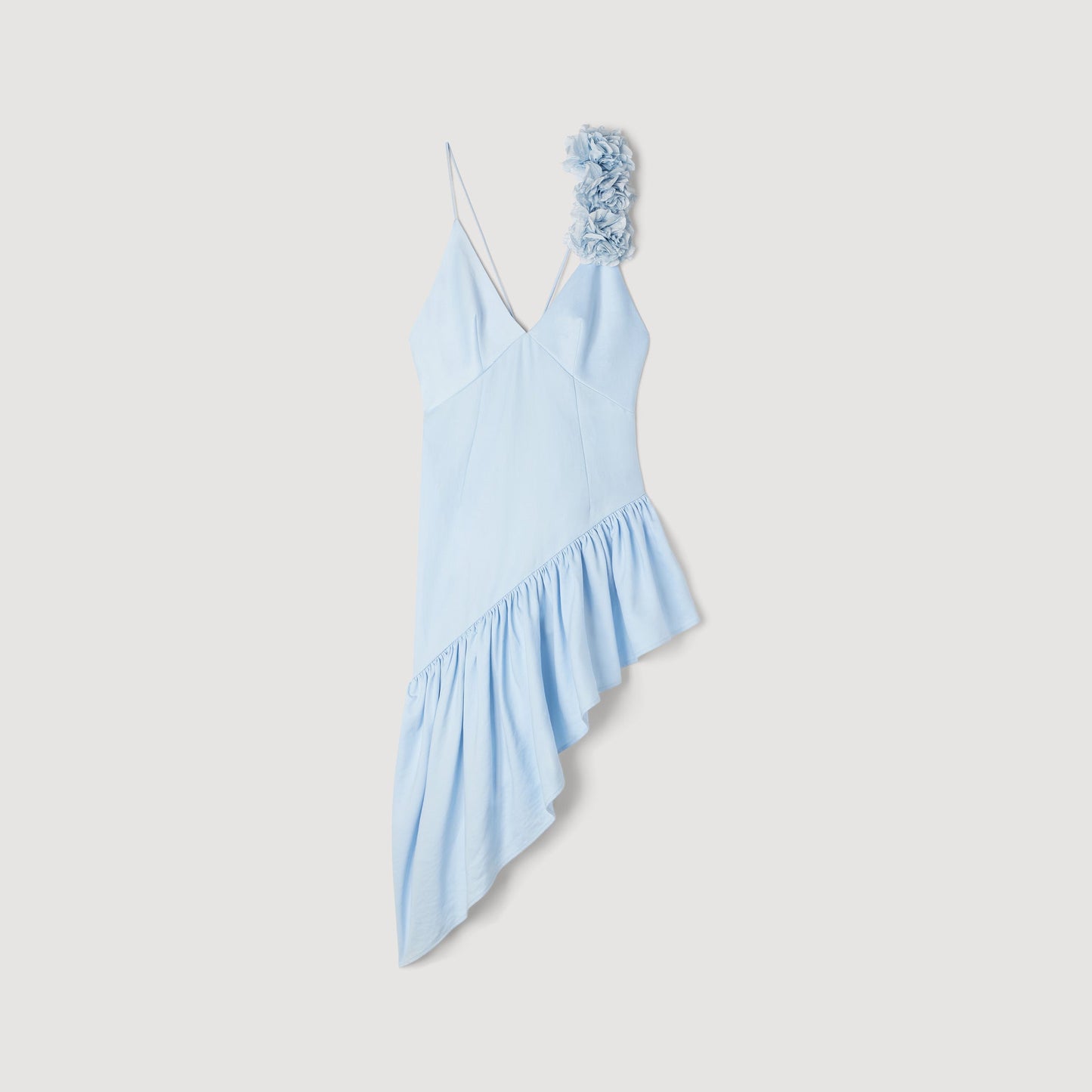 Laurine Asymmetrical Ruffled Dress Blue Sky