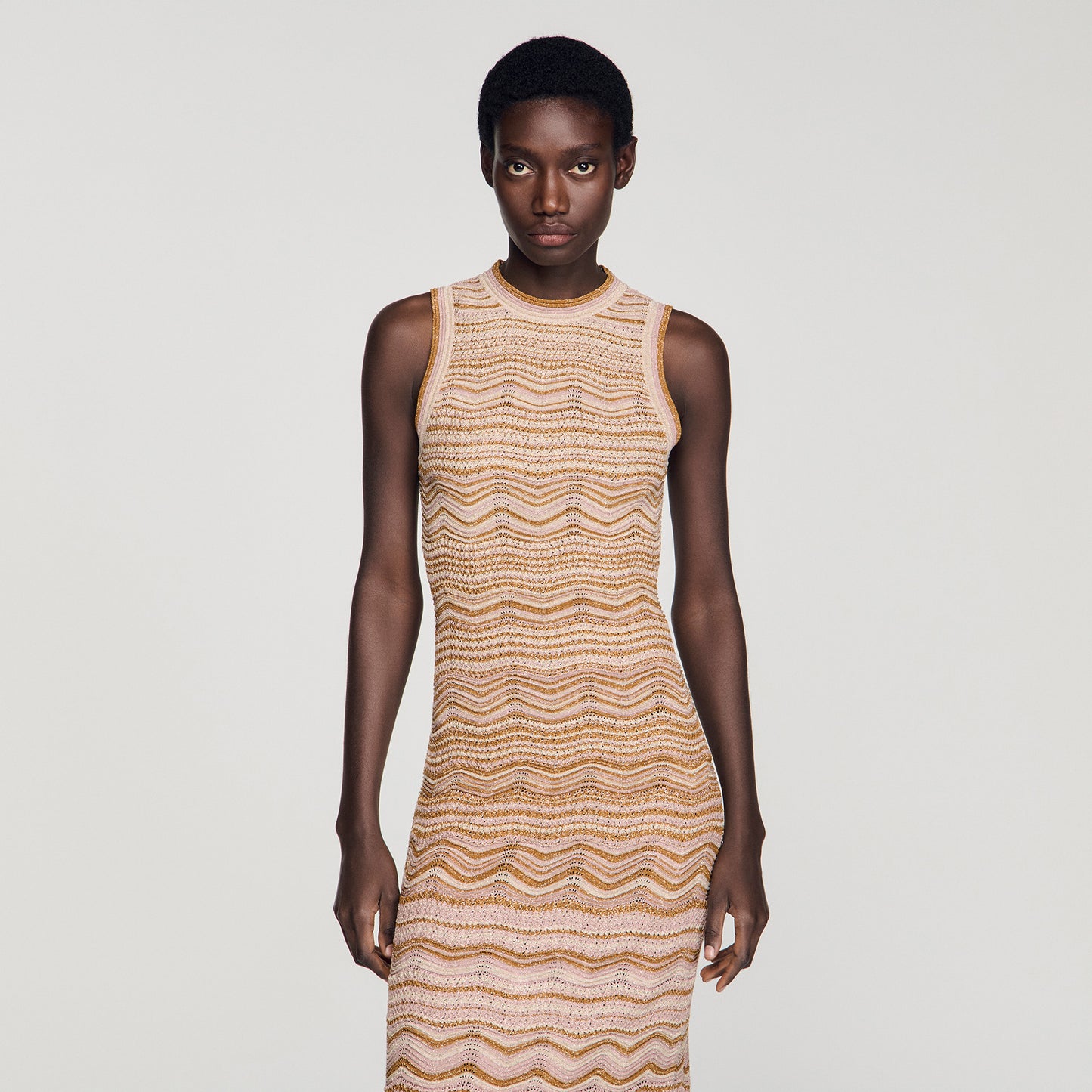 Raffaela Fancy Knit Maxi Dress Brown