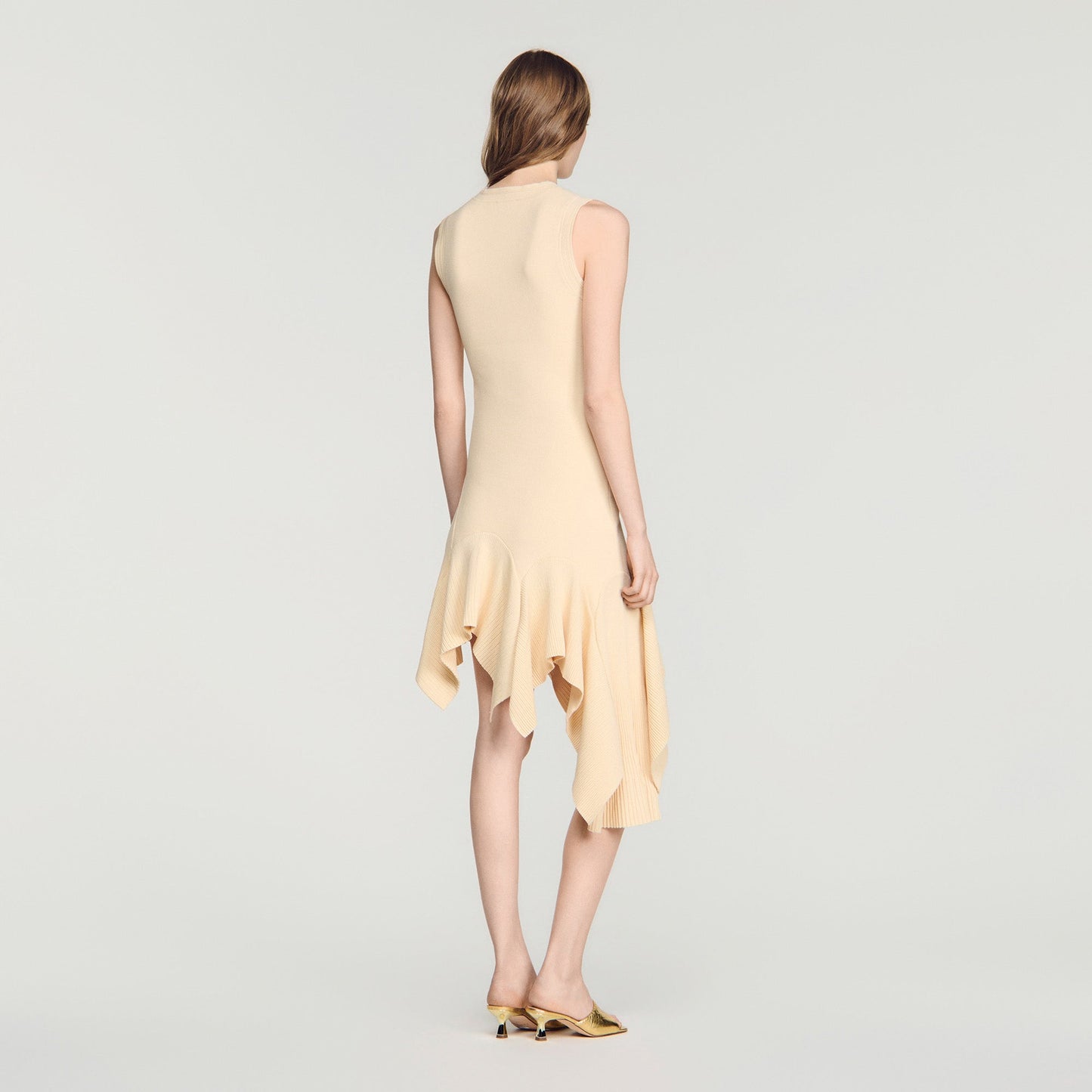Biancona Asymmetric knit dress Vanilla