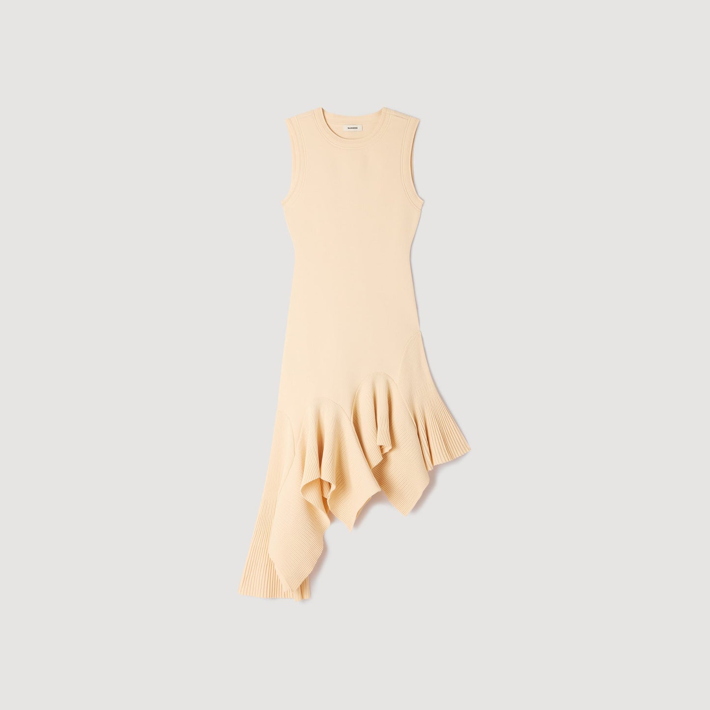 Biancona Asymmetric knit dress Vanilla