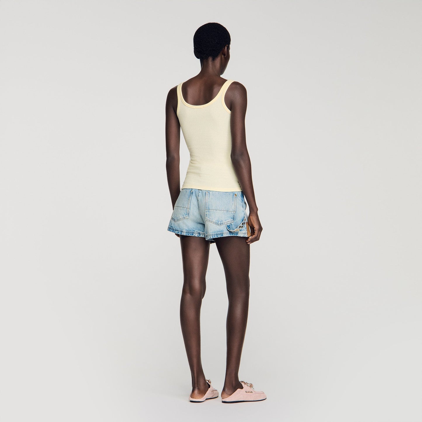 Vertige Ribbed Vest Top LIGHT YELLOW