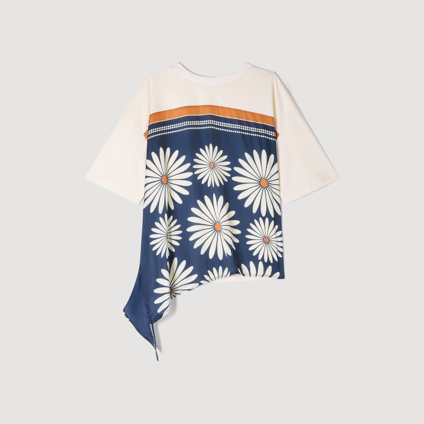 Daisy Teeshirt Scarf Print T-Shirt DEEP BLUE / OCHER