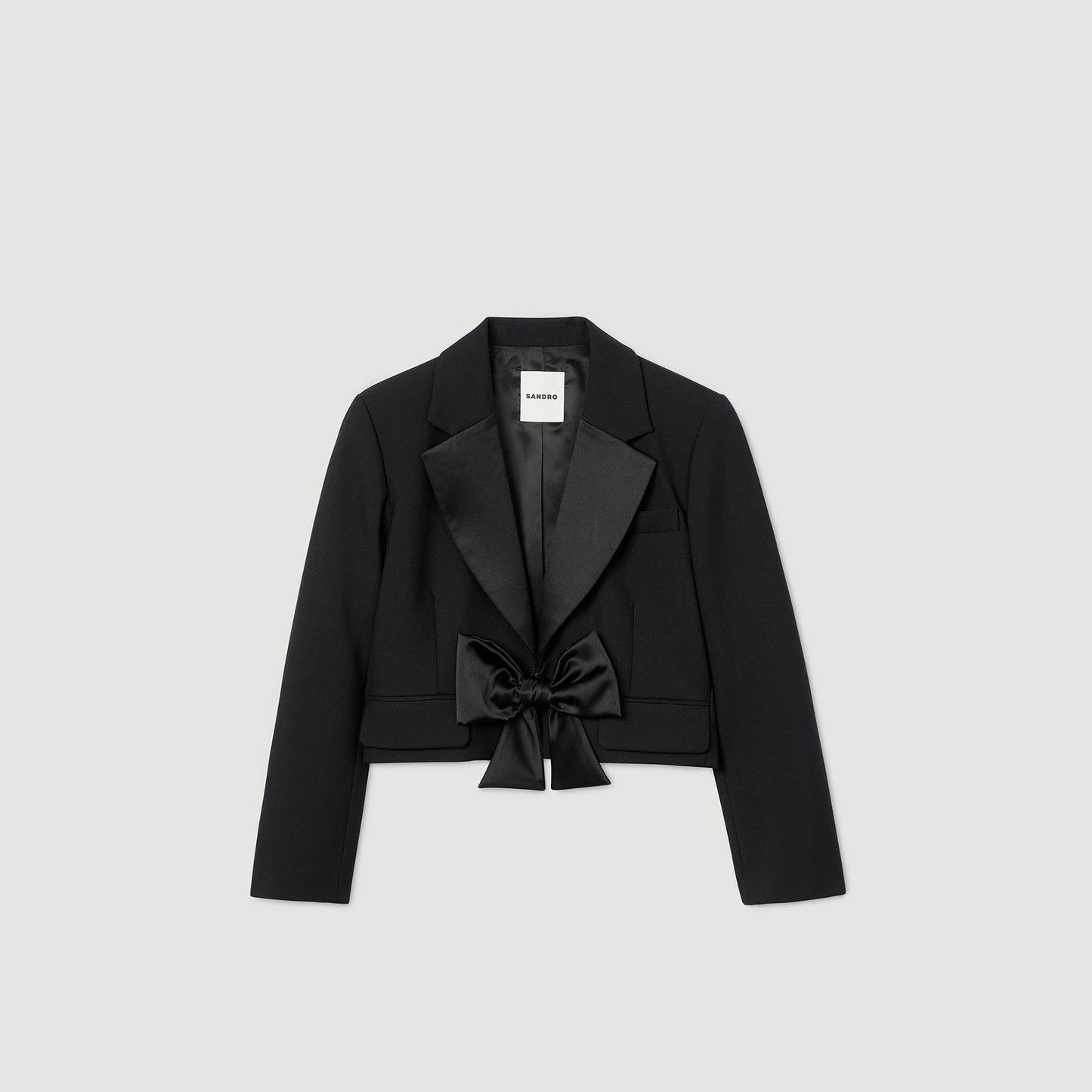 Altesse Short Satin Bow Jacket Black