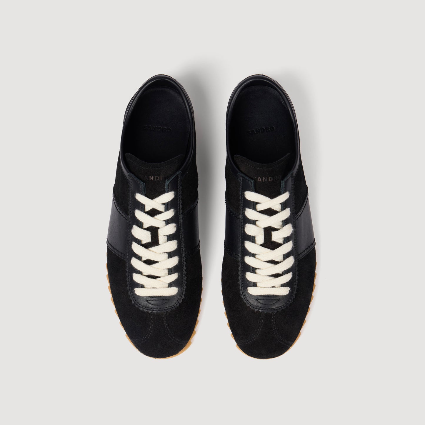 Soft Runner Low-Top Leather And Suede Trainers Black