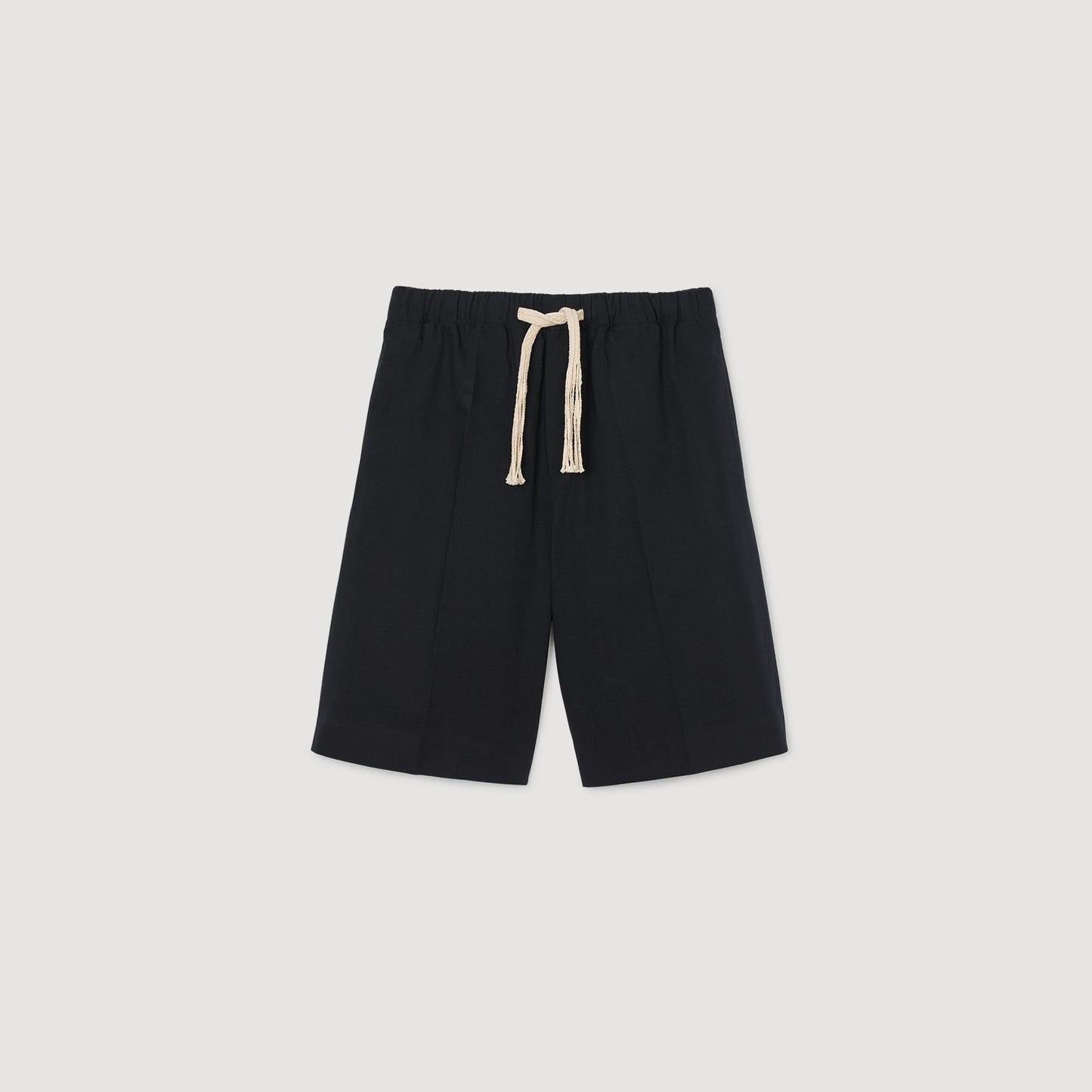Rope Short Elasticated Waist Cotton Shorts Navy Blue