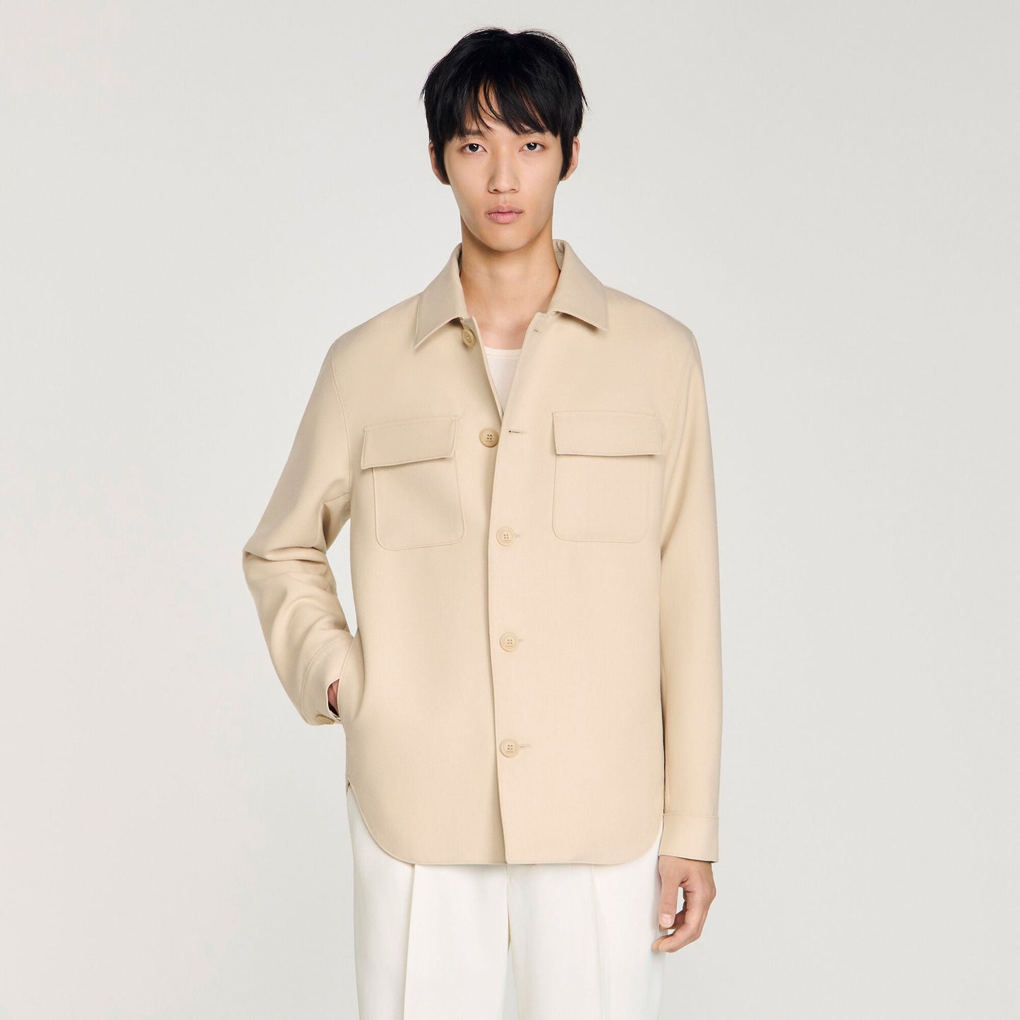 Overshirt Buttoned Overshirt Beige