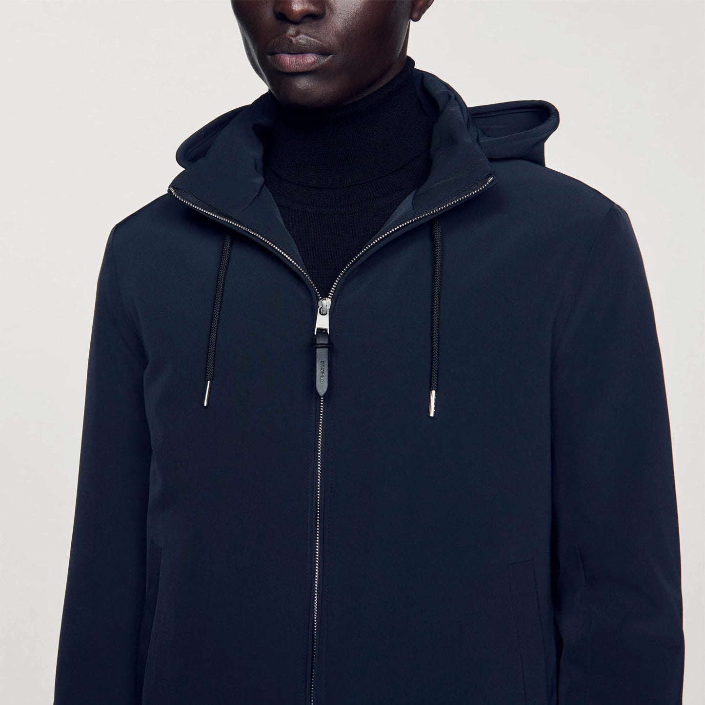 Zip-Up Hooded Jacket Navy Blue