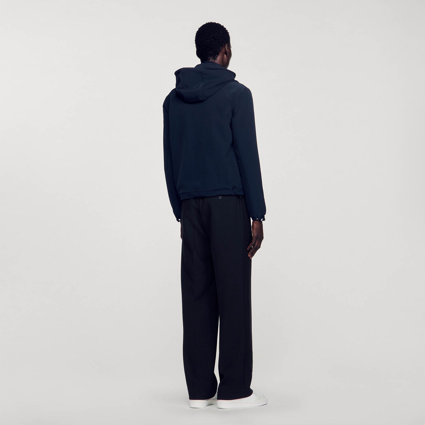 Zip-Up Hooded Jacket Navy Blue