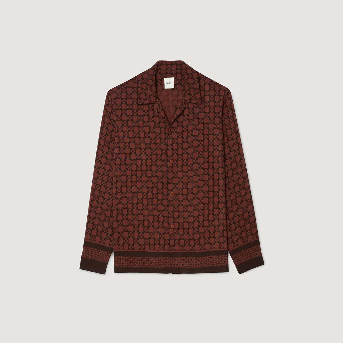 Square Cross Ml Printed Loose-Fit Shirt Cognac