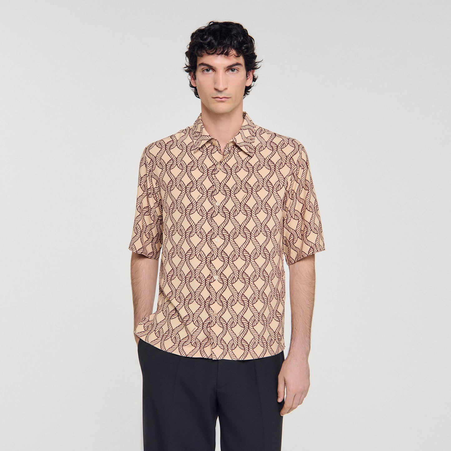 Big Rope Mc Loose-Fit Rope Print Shirt Butter Cream