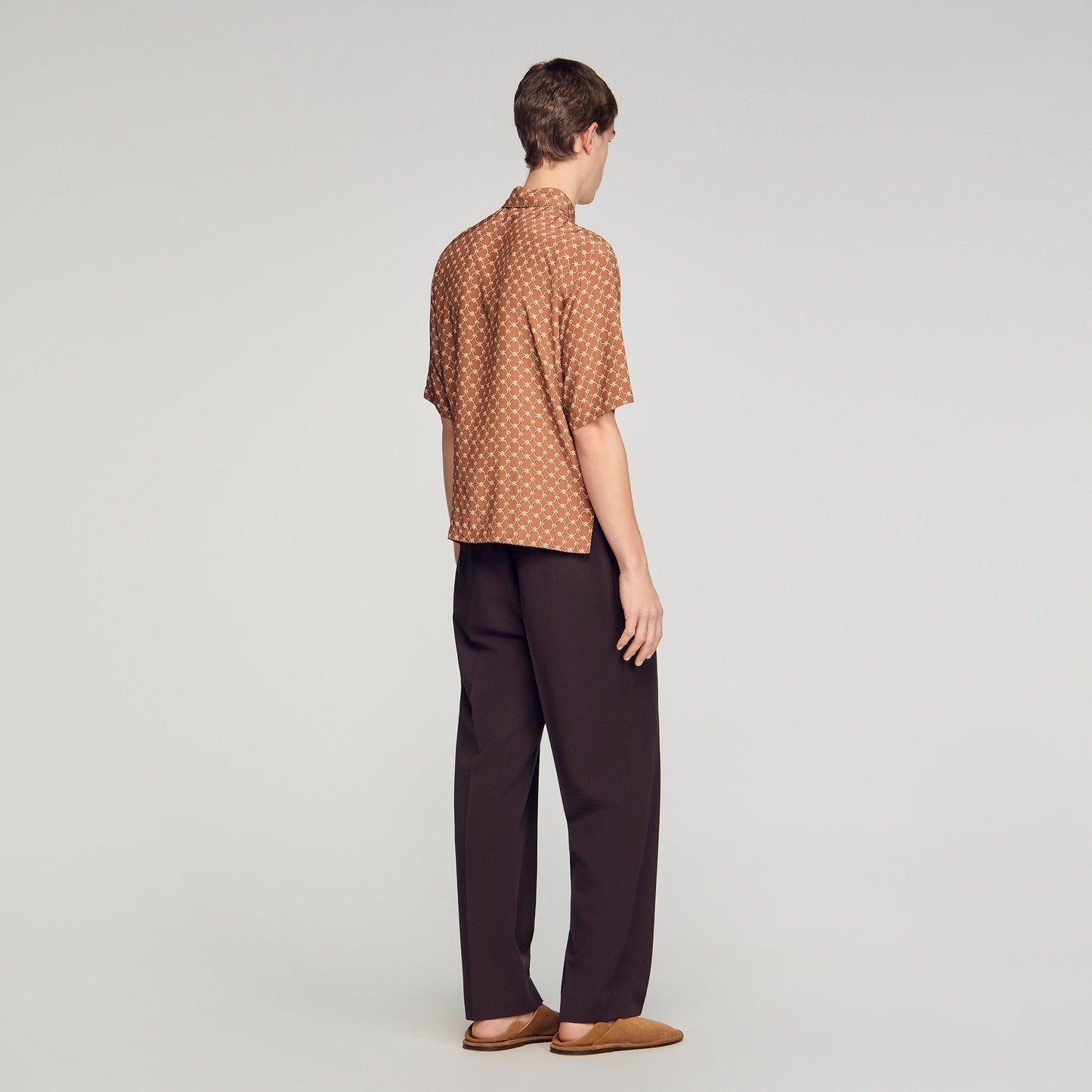 Catena Shirt Mc Link Print Loose-Fit Shirt CAMEL