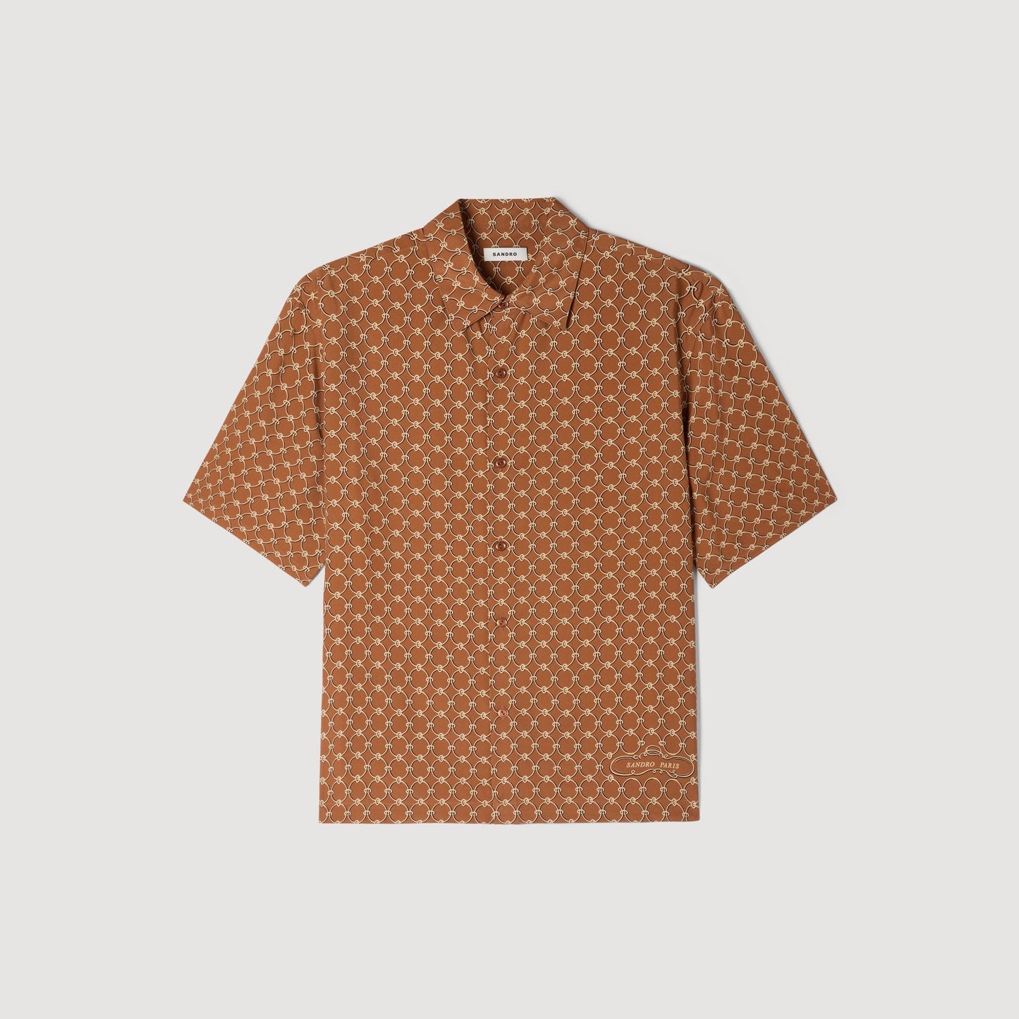Catena Shirt Mc Link Print Loose-Fit Shirt CAMEL