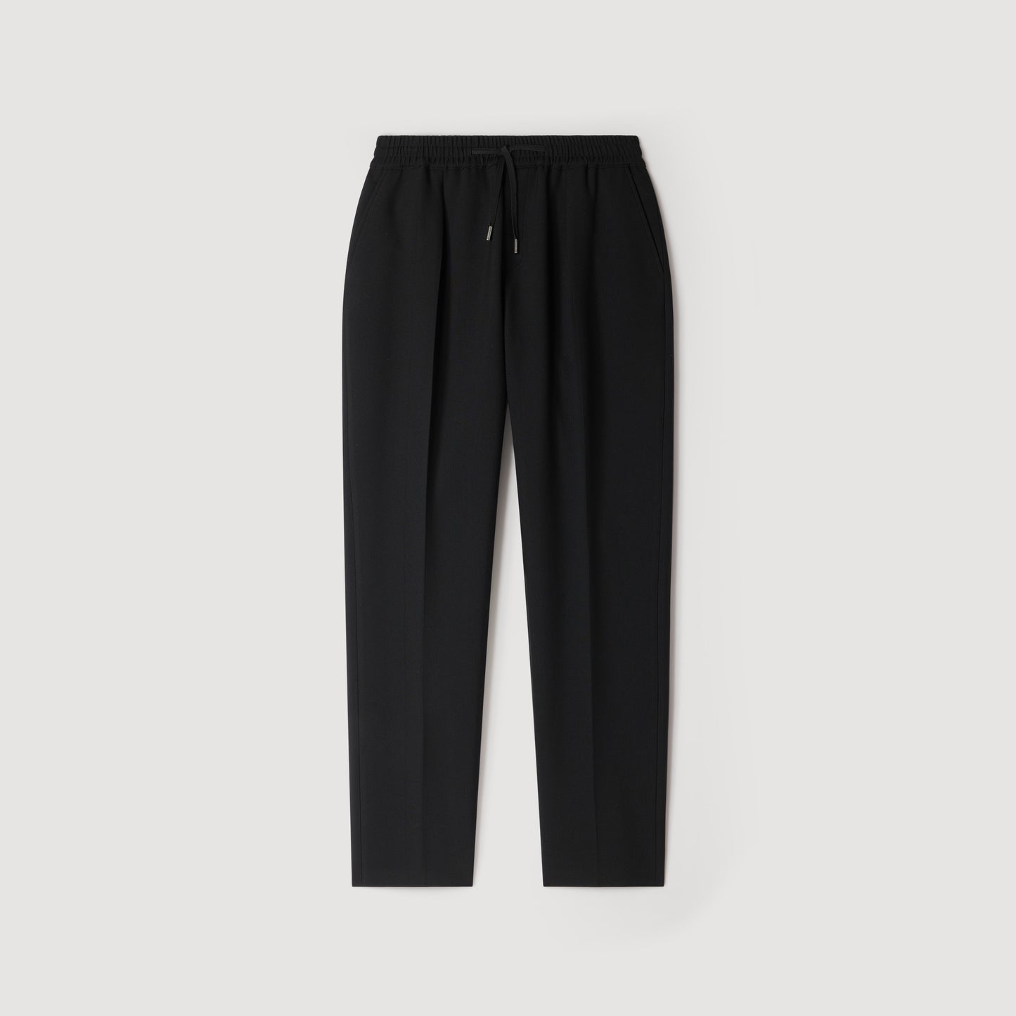 Jersey Pli Elastic waist Trousers Black